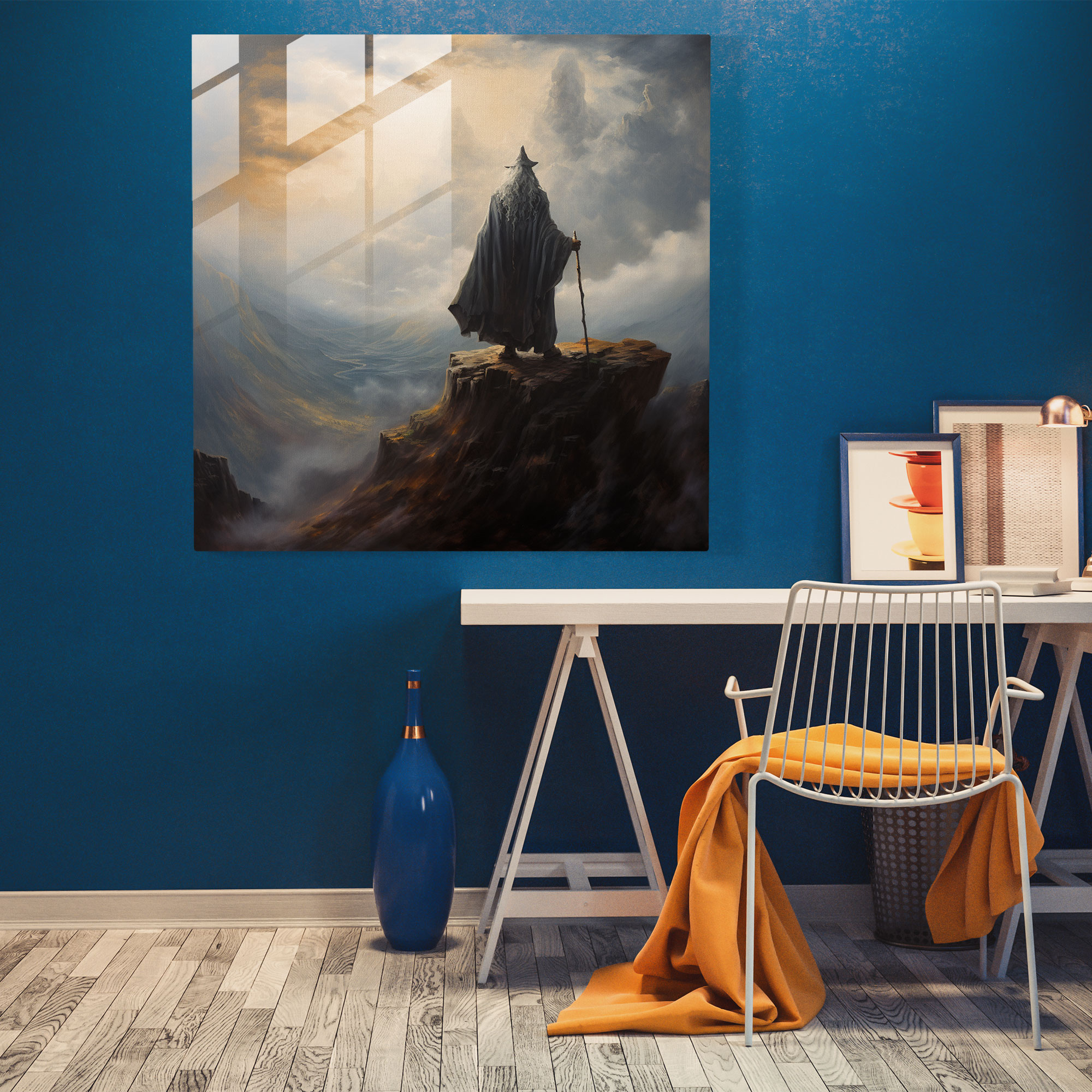 Middle Earth Home Decoration - Middle Earth, Oil Painting, Iconic Characters, Majestic Mountaintop