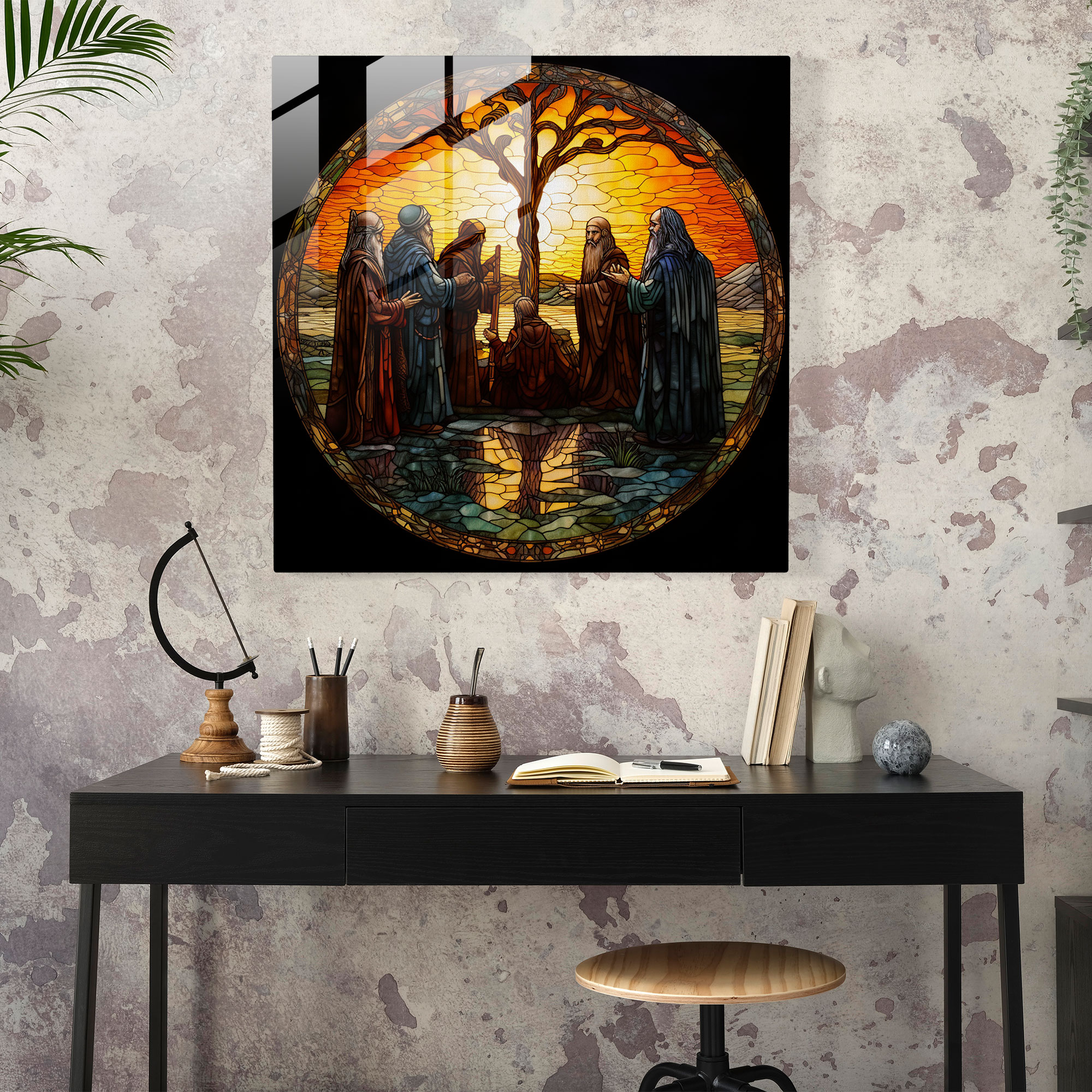 Middle Earth Glass Print - Middle Earth, Home Decoration, Stained Glass, Glass Wall Art