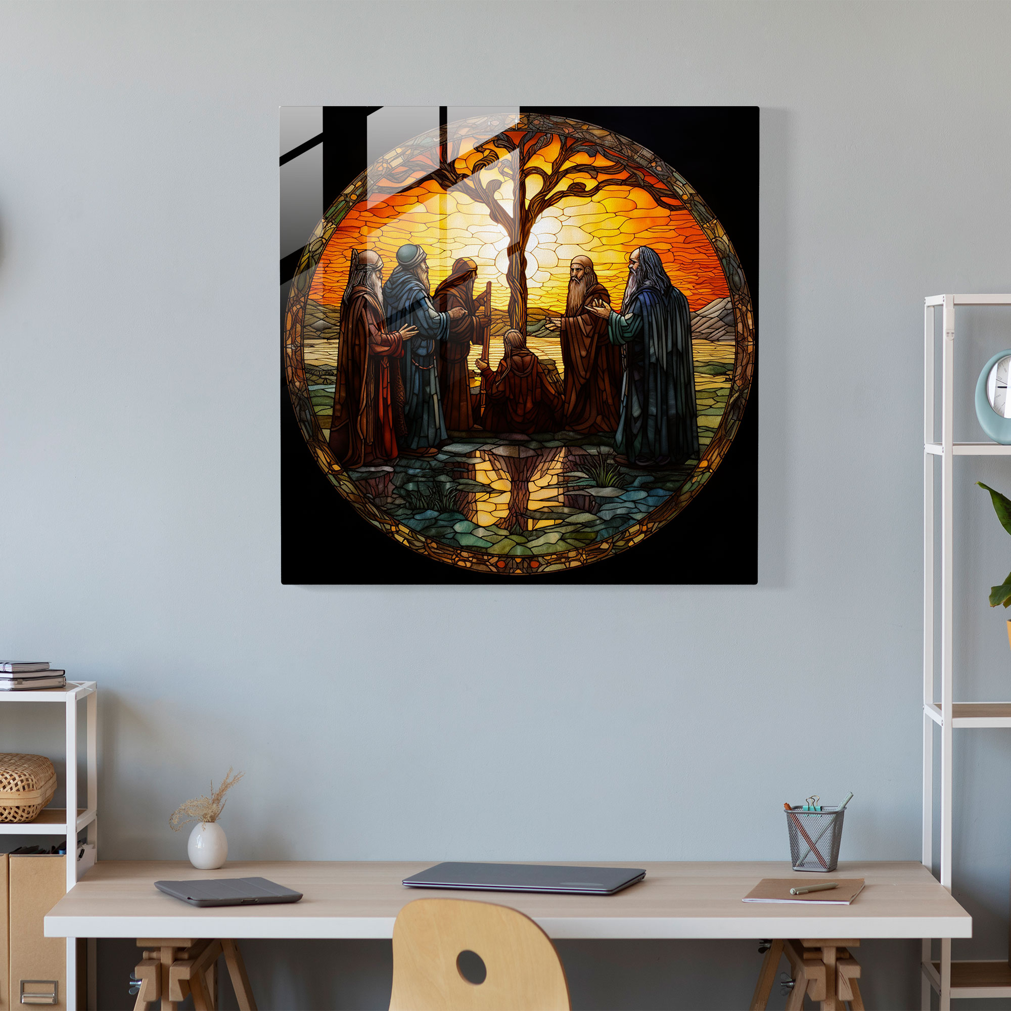 Middle Earth Glass Print - Middle Earth, Home Decoration, Stained Glass, Glass Wall Art