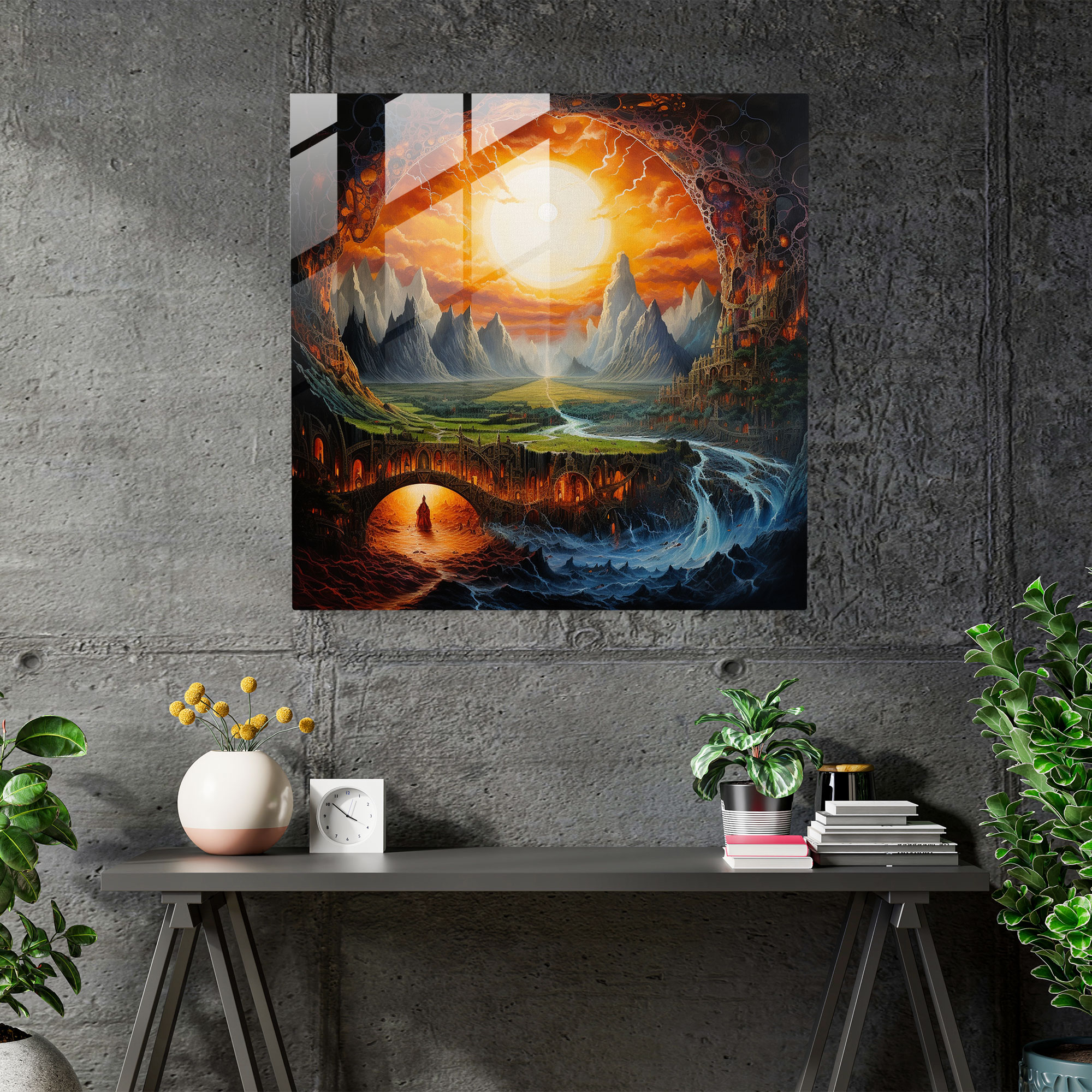 Middle Earth Glass Print - Middle Earth, Glass Art, Modern Art, Glass Print