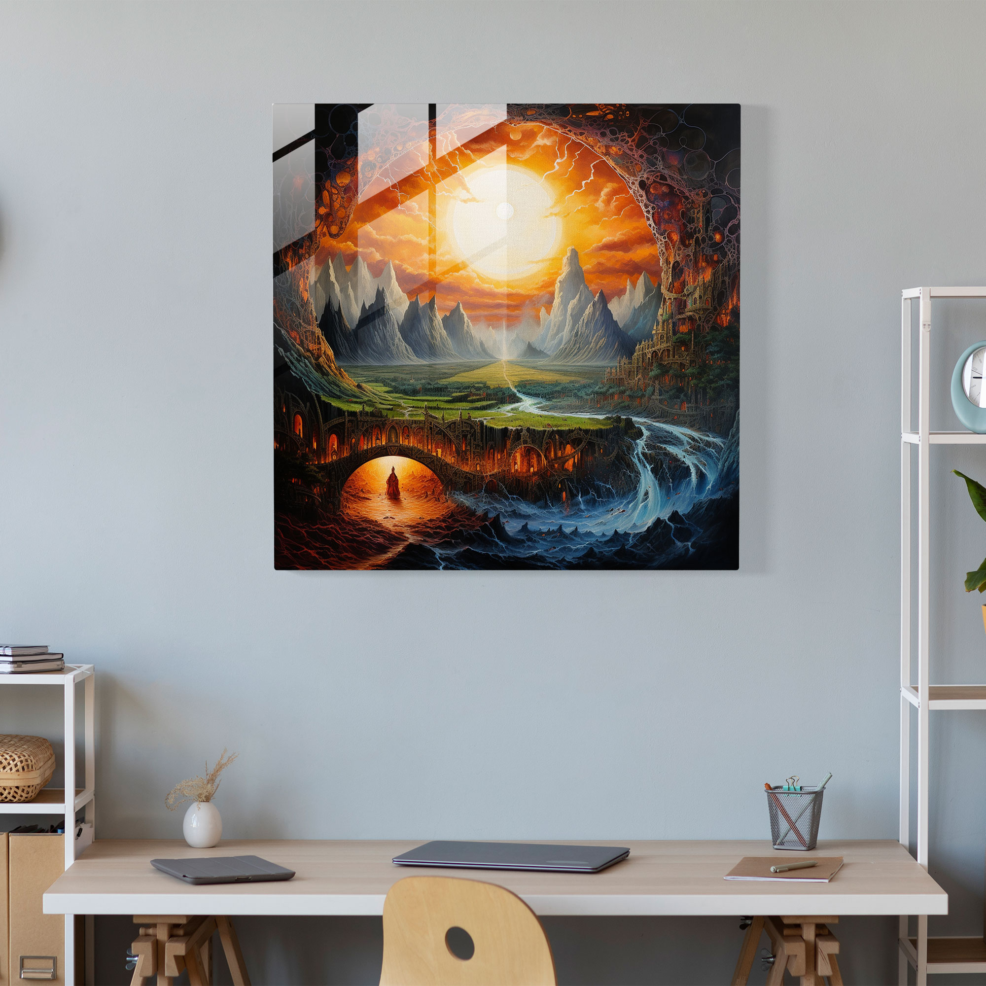 Middle Earth Glass Print - Middle Earth, Glass Art, Modern Art, Glass Print