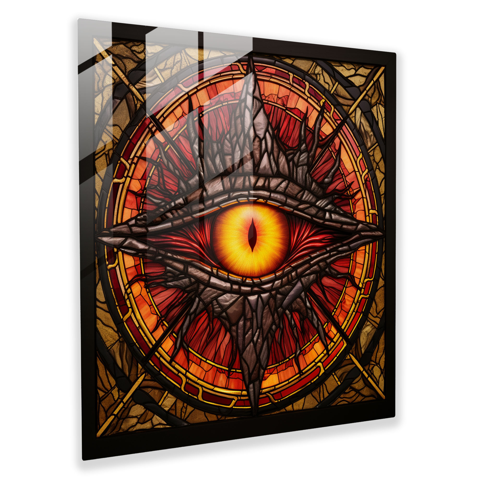 Eye Of Sauron Glass Art - Middle Earth, Glass Art, Wall Decoration, Eye Of Sauron
