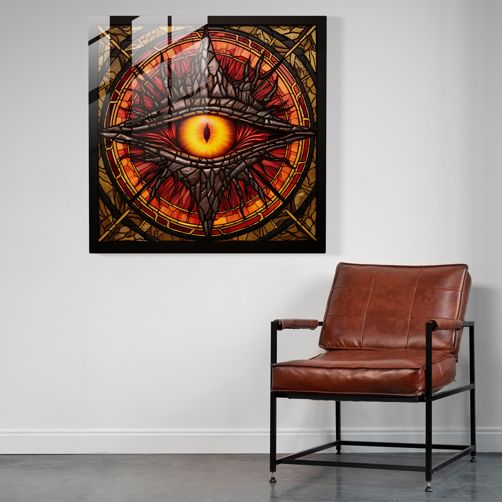 Eye Of Sauron Glass Art - Middle Earth, Glass Art, Wall Decoration, Eye Of Sauron