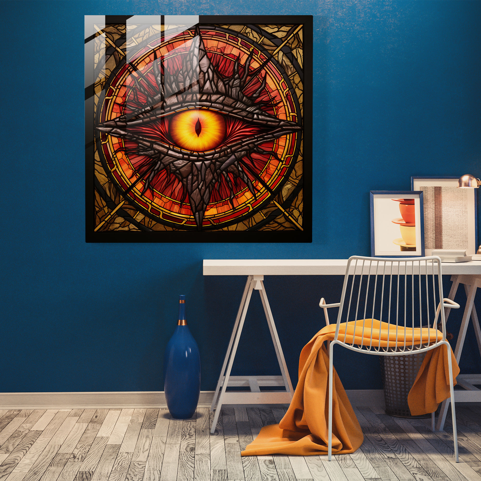 Eye Of Sauron Glass Art - Middle Earth, Glass Art, Wall Decoration, Eye Of Sauron