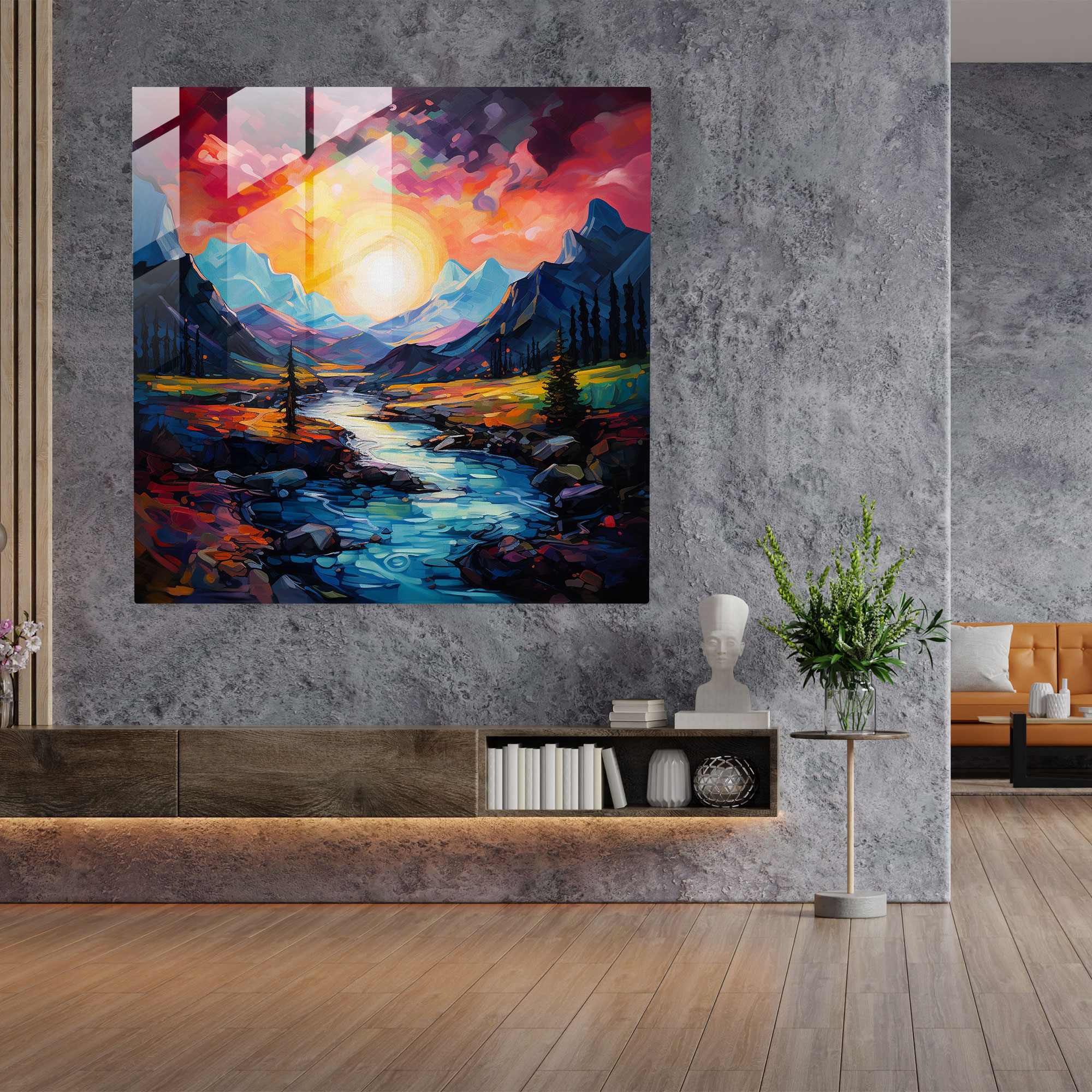 Middle Earth Landscapes Glass Print - Middle Earth, Vibrant Colors, Landscapes, Home Decoration
