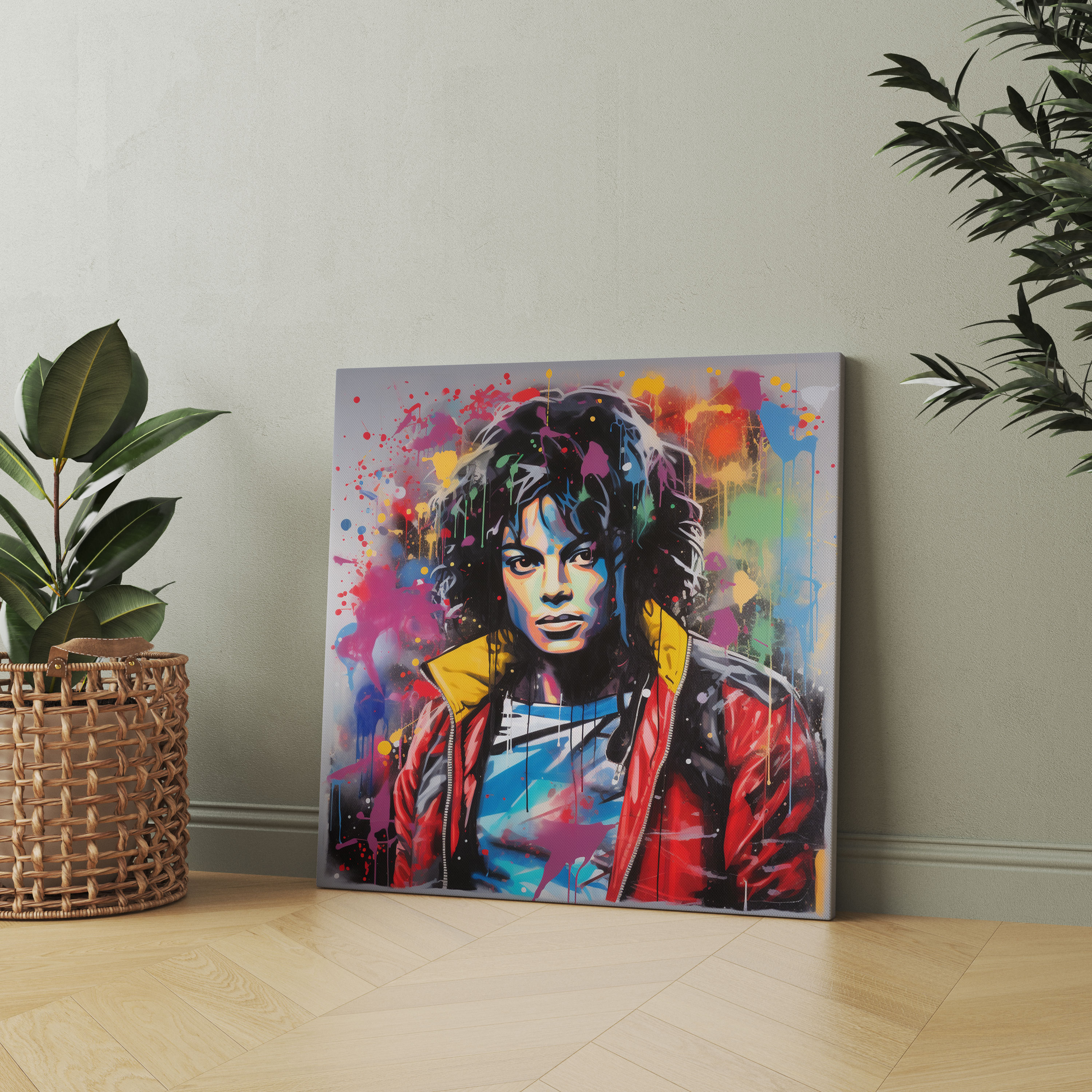 Michael Jackson Graffiti Leinwandbild - Silhouette