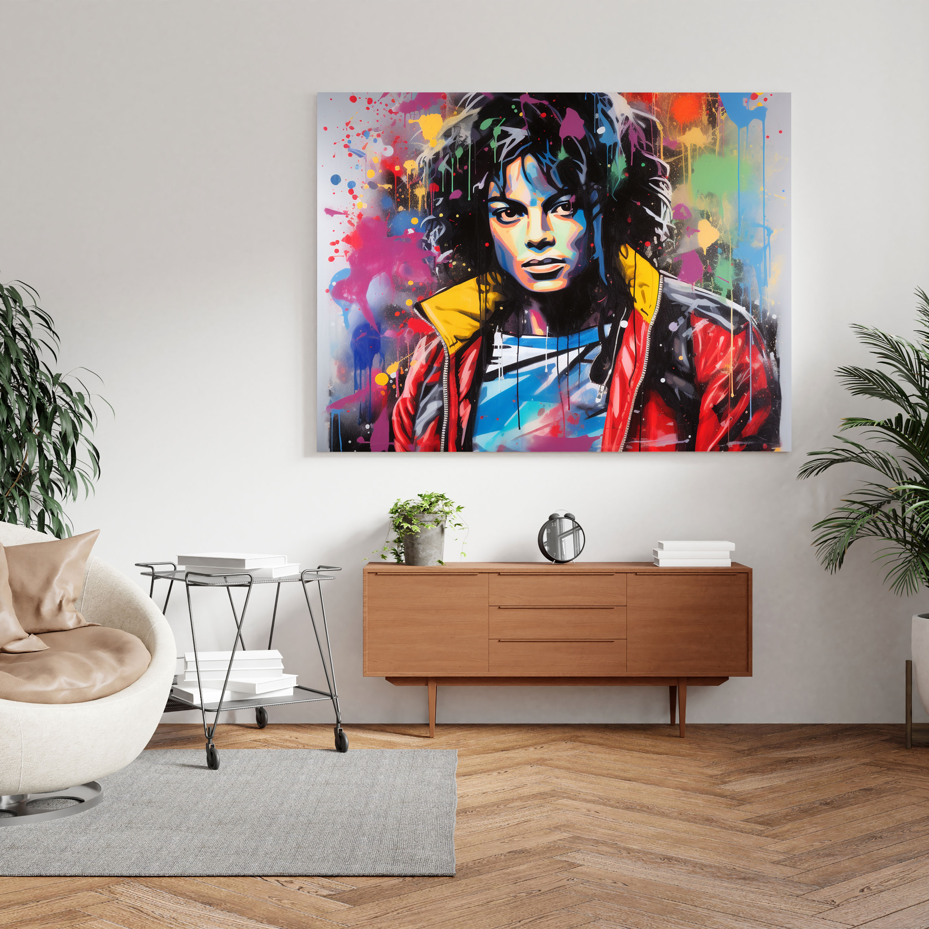 Michael Jackson Graffiti Leinwandbild - Silhouette