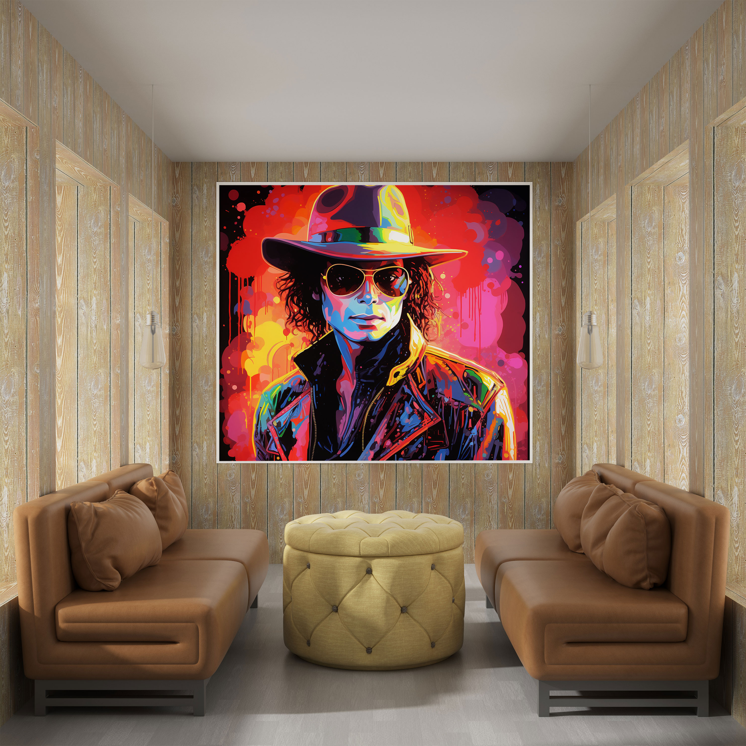 Michael Jackson Neon Light Canvas Print - Micheal Jackson, Silhouette, Home Decoration, Wall Art
