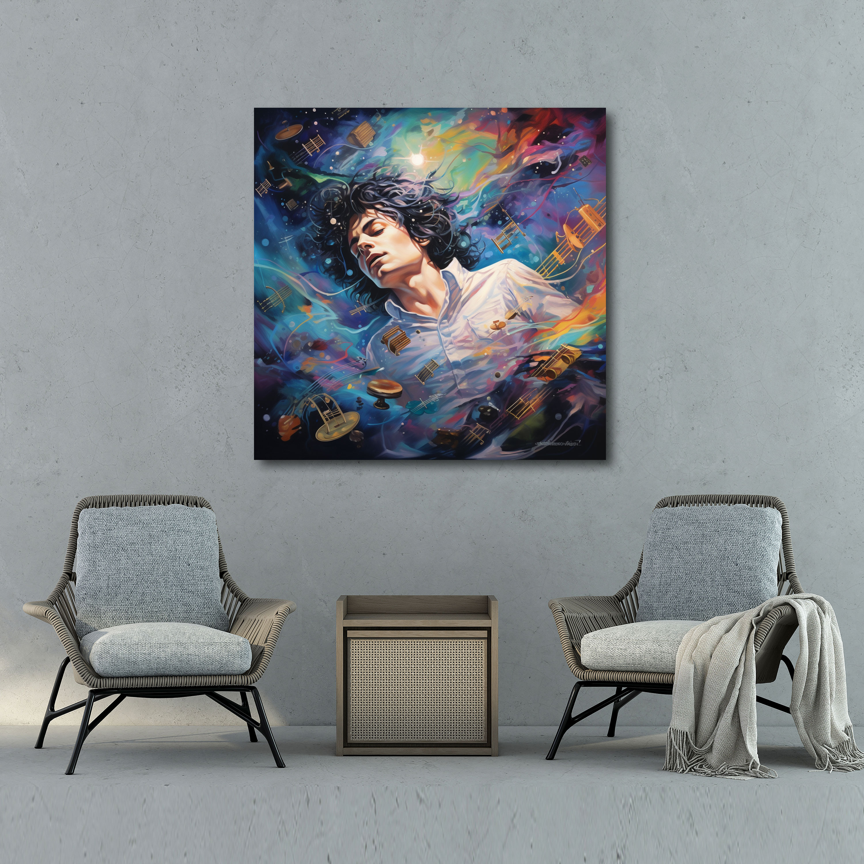 Michael Jackson Canvas Print - Sea Of Musical Notes - Micheal Jackson, Whimsical Colors, Canvas Wall Art, Wall Art