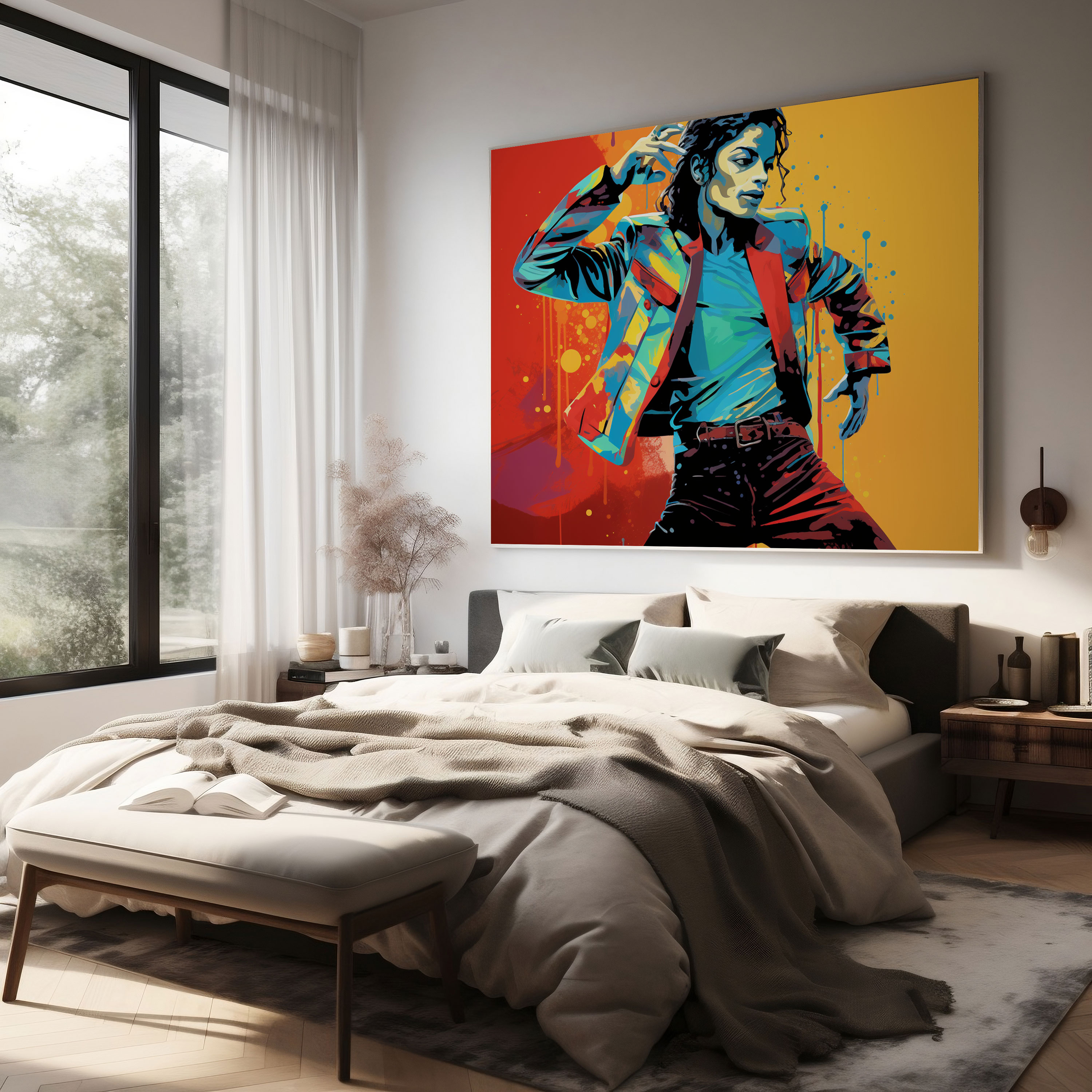 Michael Jackson Wandkunst - Berühmte Pose Leinwand Lebendige Farben