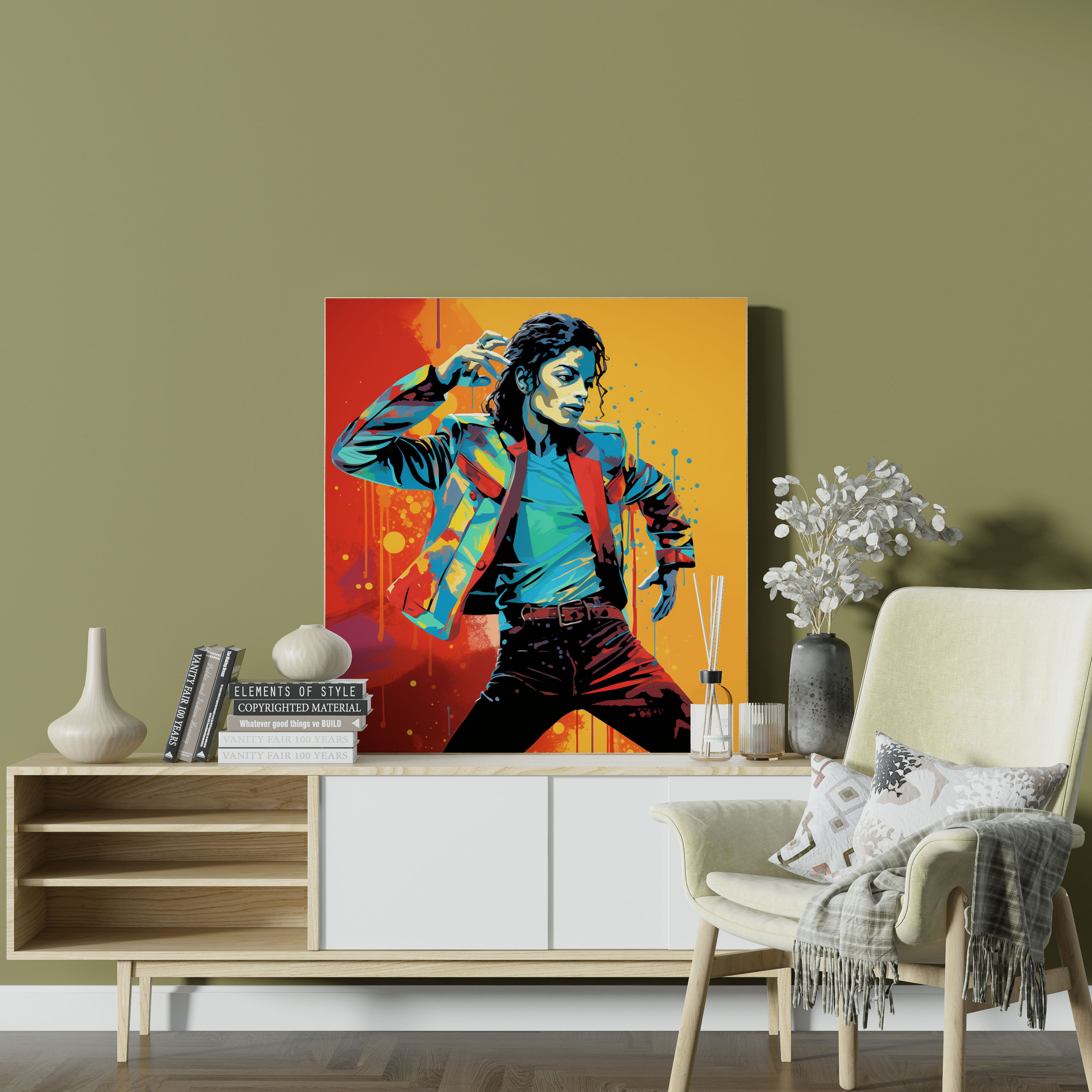 Michael Jackson Wandkunst - Berühmte Pose Leinwand Lebendige Farben