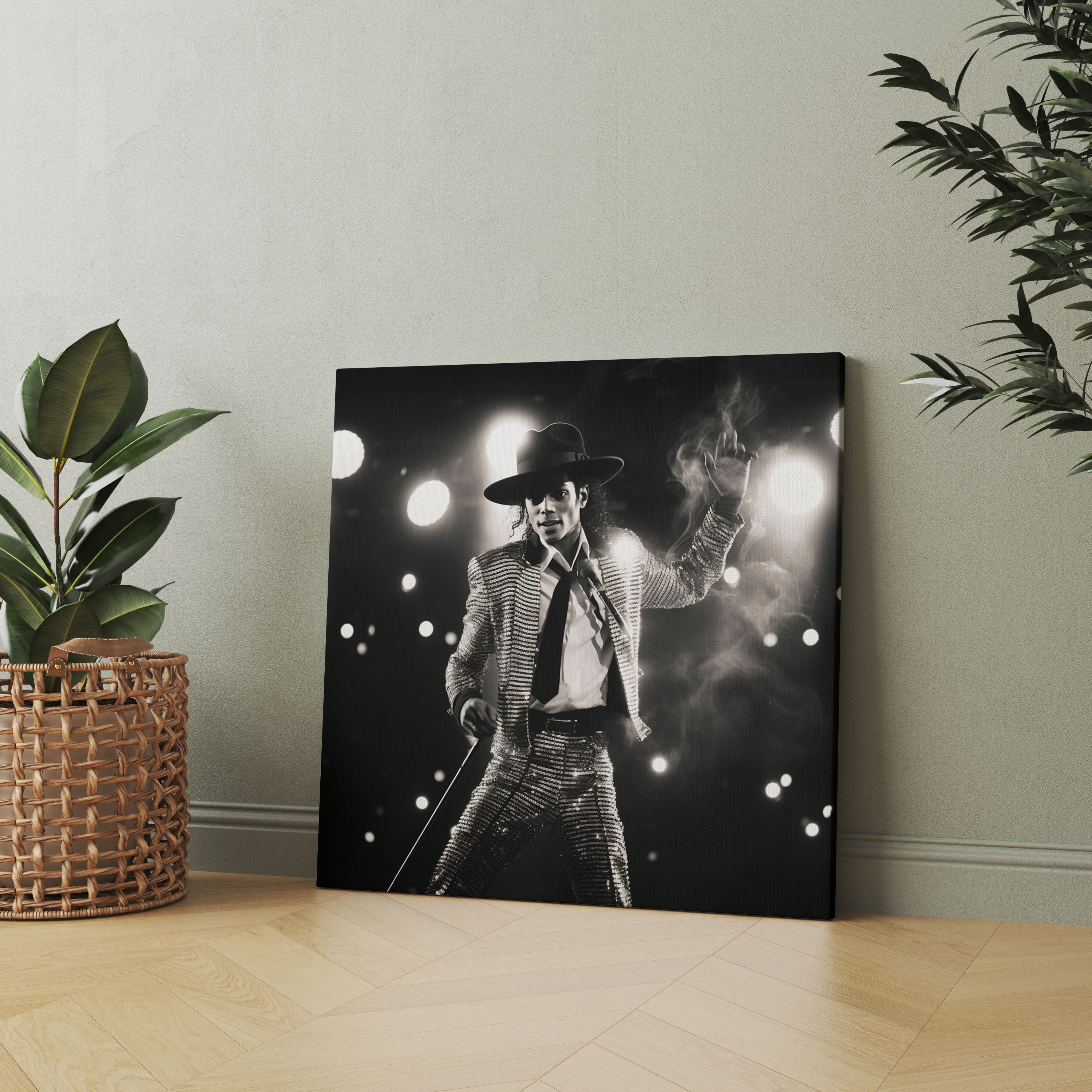 Michael Jackson Black And White Canvas Print - Micheal Jackson, Iconic Performance, Wall Decoration, Michael Jackson