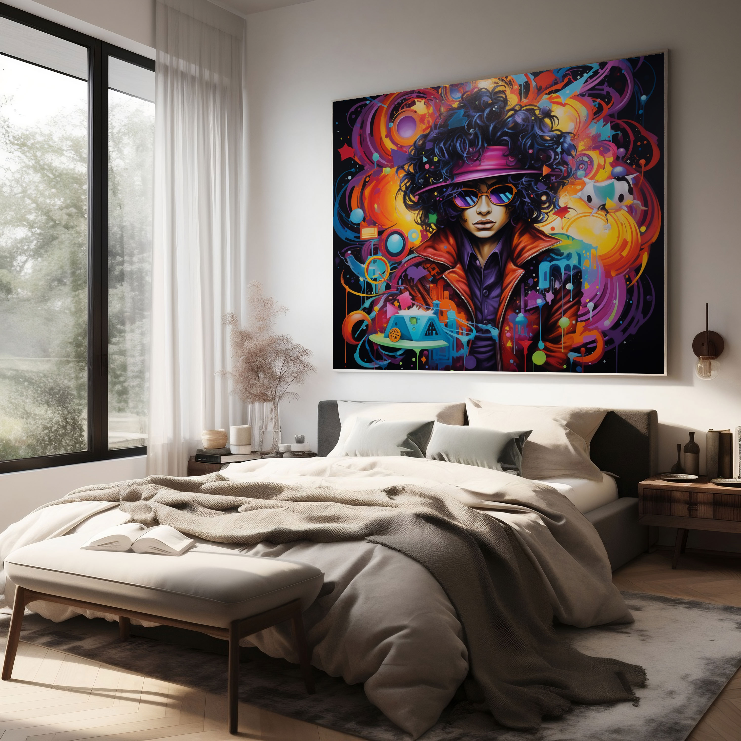 Micheal Jackson Wandkunst - Graffiti-inspirierte Energie - Zuhause Dekoration Lebendige Farben