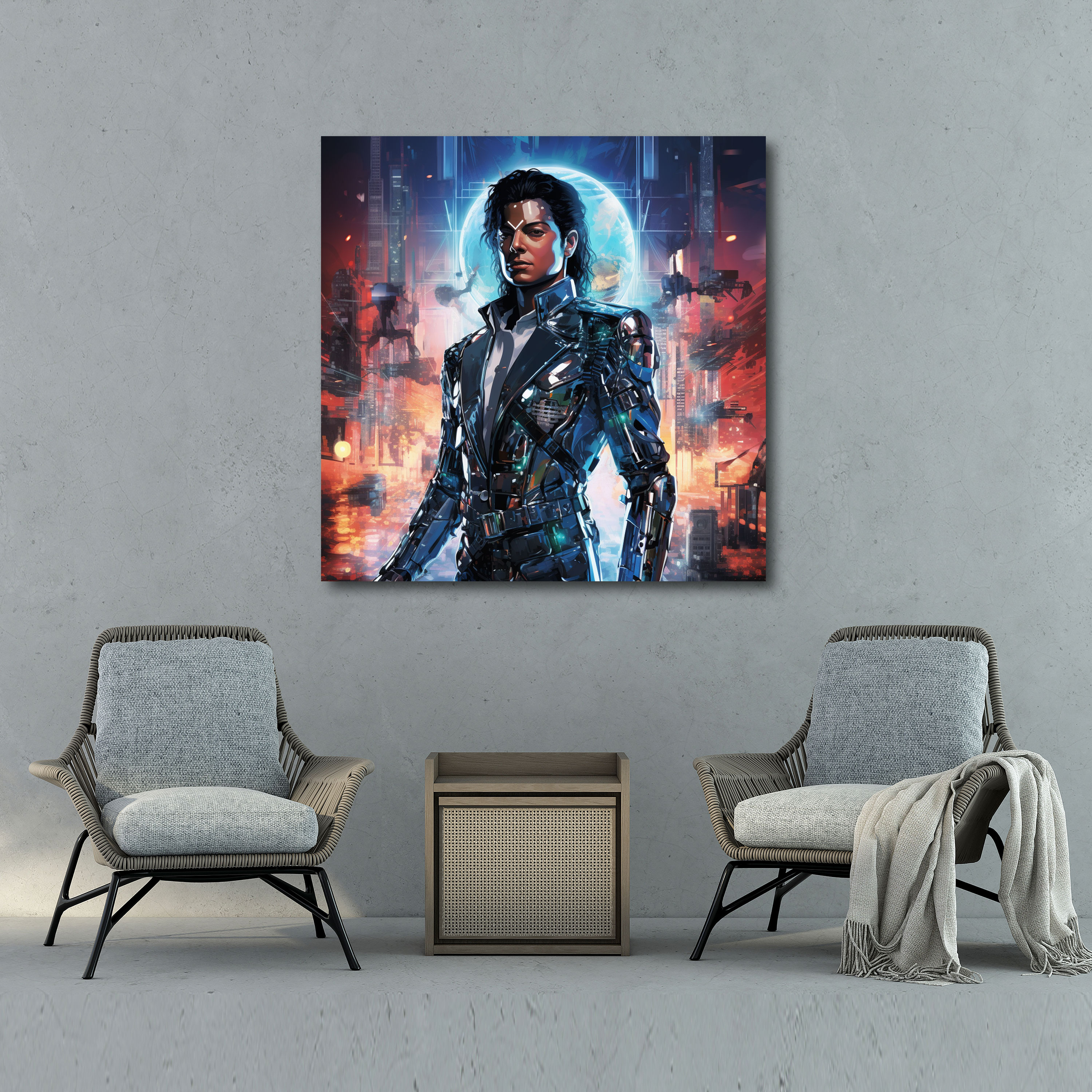 Micheal Jackson Canvas Print - Futuristic Iconic Style - Micheal Jackson, Futuristic, Wall Art, Canvas