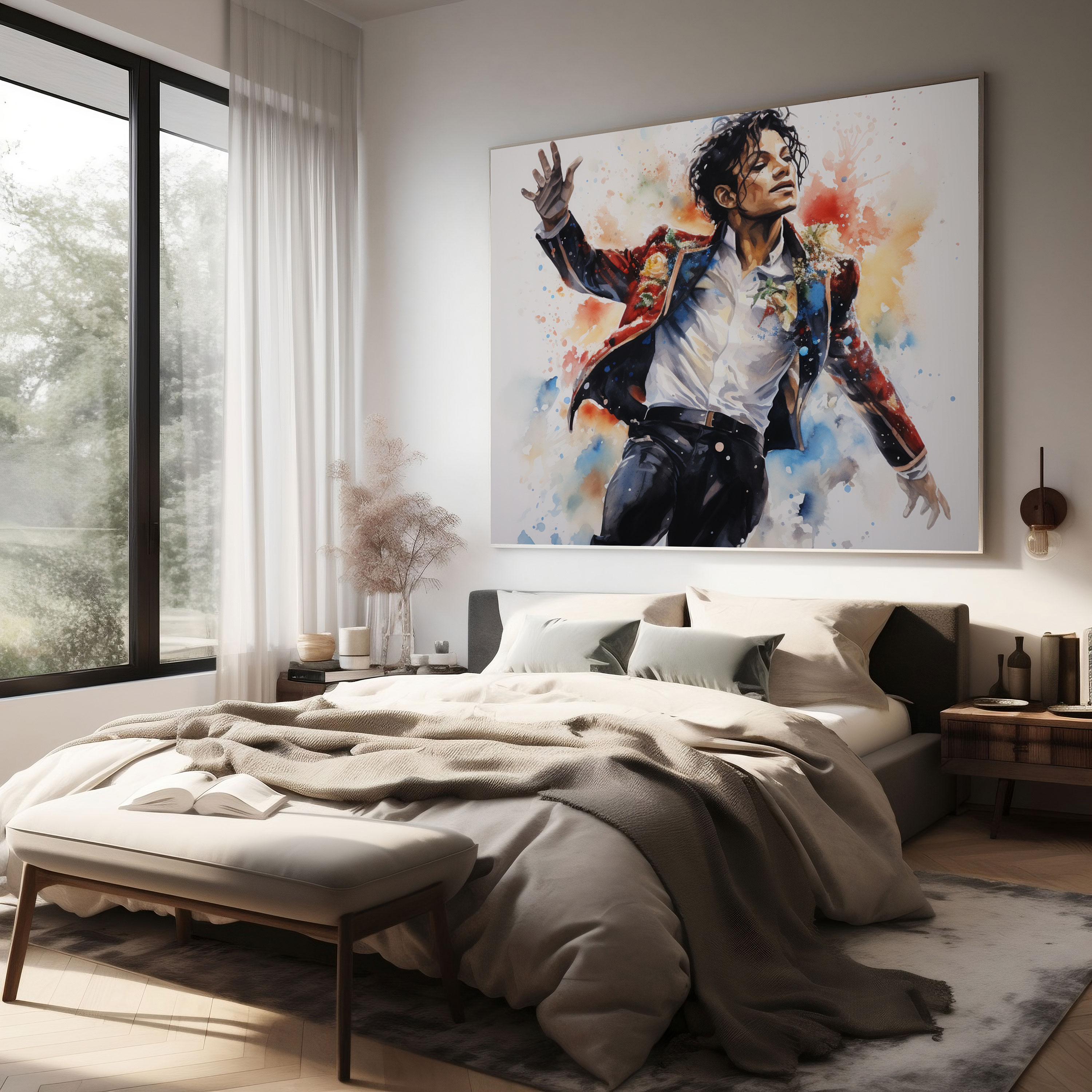 Micheal Jackson Canvas Print - Watercolor Live Performance - Micheal Jackson, Canvas, Canvas Wall Art, Canvas Print