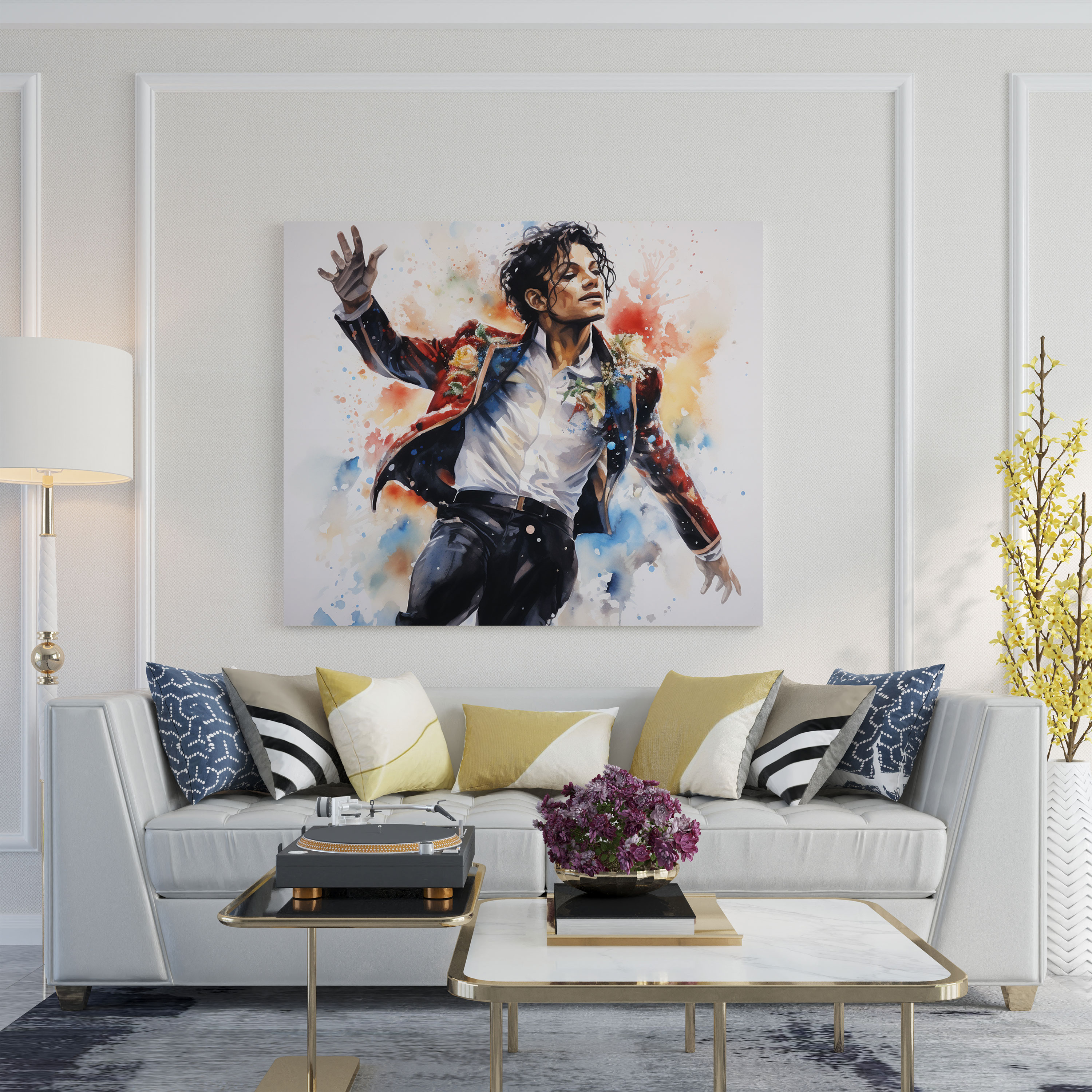 Micheal Jackson Canvas Print - Watercolor Live Performance - Micheal Jackson, Canvas, Canvas Wall Art, Canvas Print