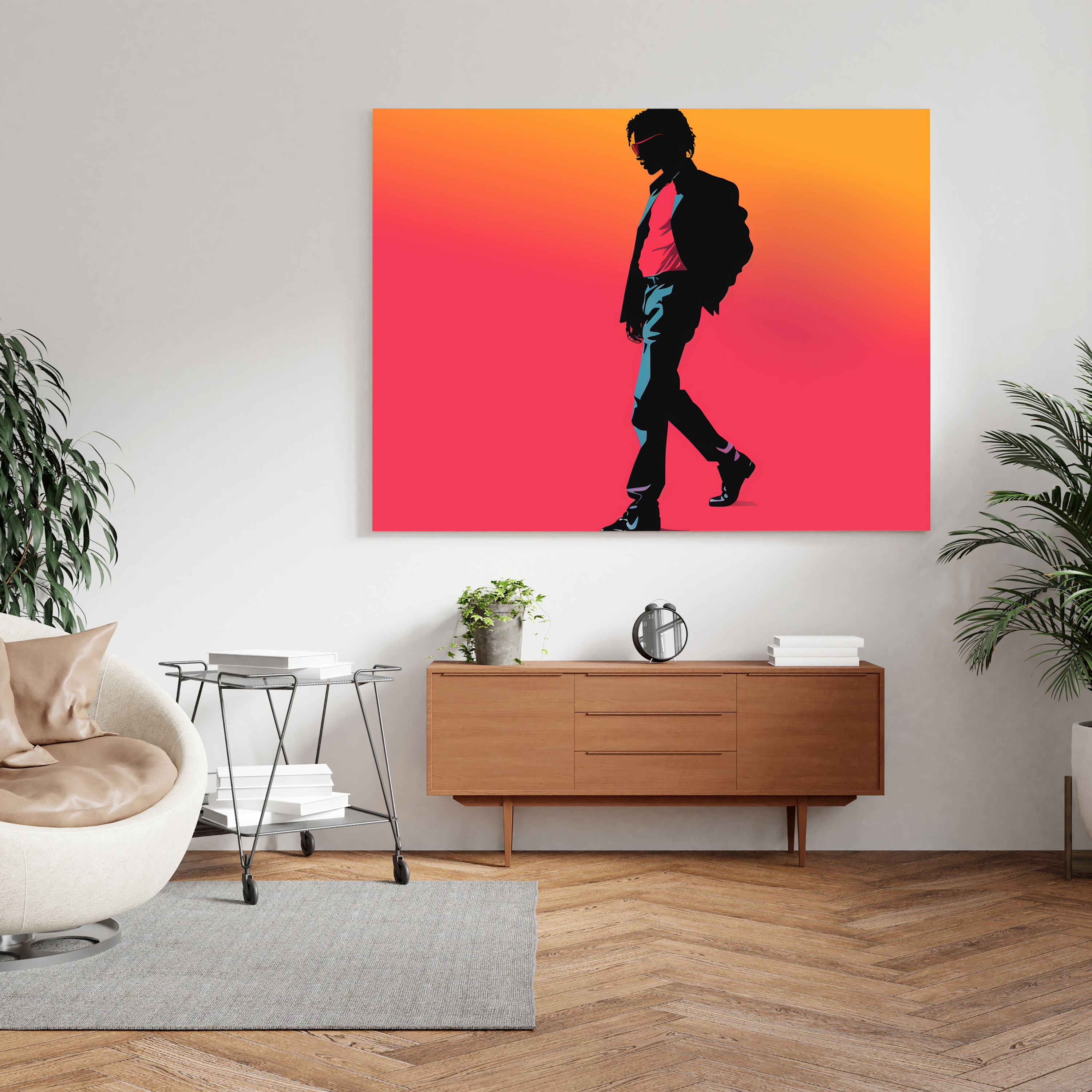 Micheal Jackson Wall Art - Minimalist Iconic Silhouette - Micheal Jackson, Wall Decoration, Canvas Wall Art, Wall Art
