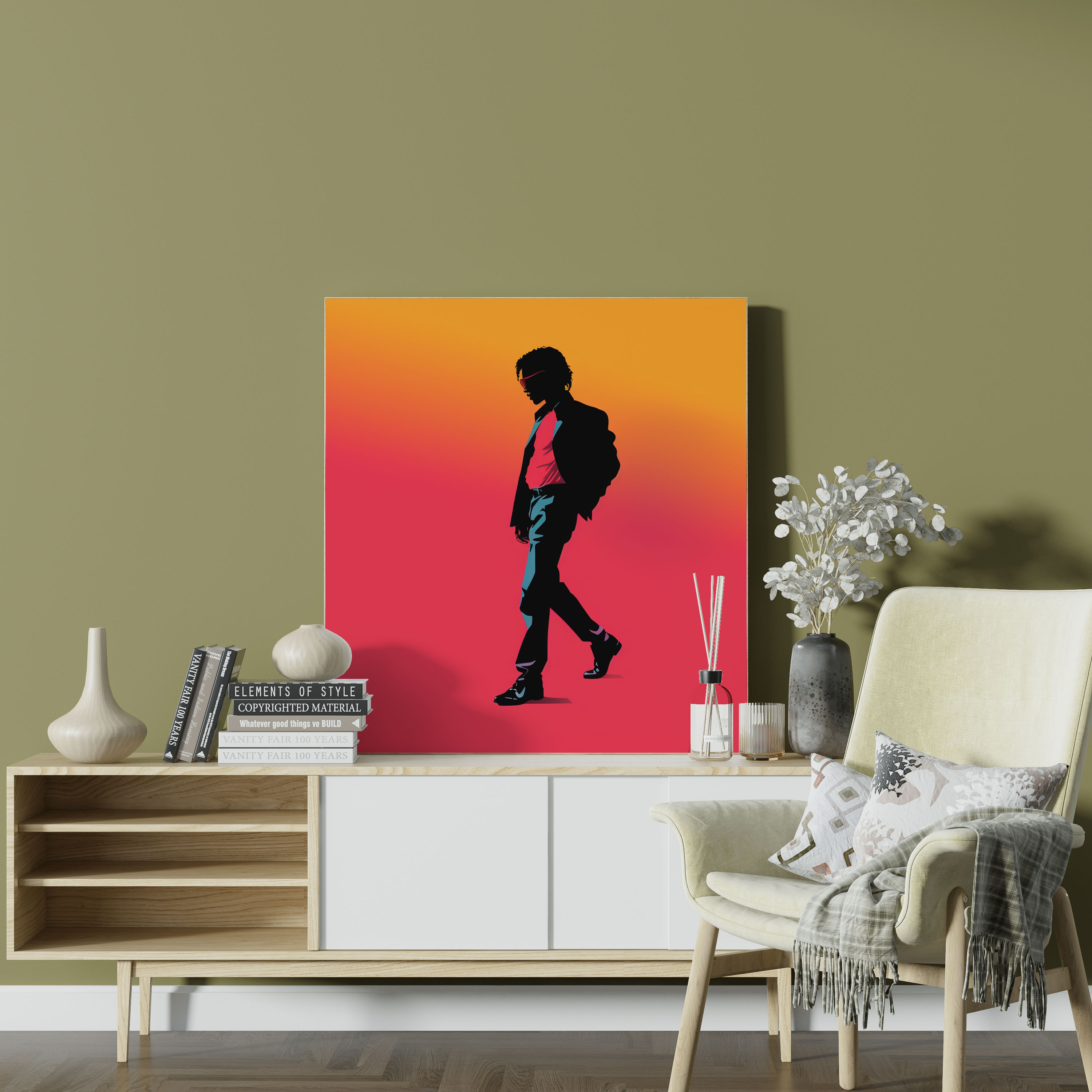 Micheal Jackson Wall Art - Minimalist Iconic Silhouette - Micheal Jackson, Wall Decoration, Canvas Wall Art, Wall Art