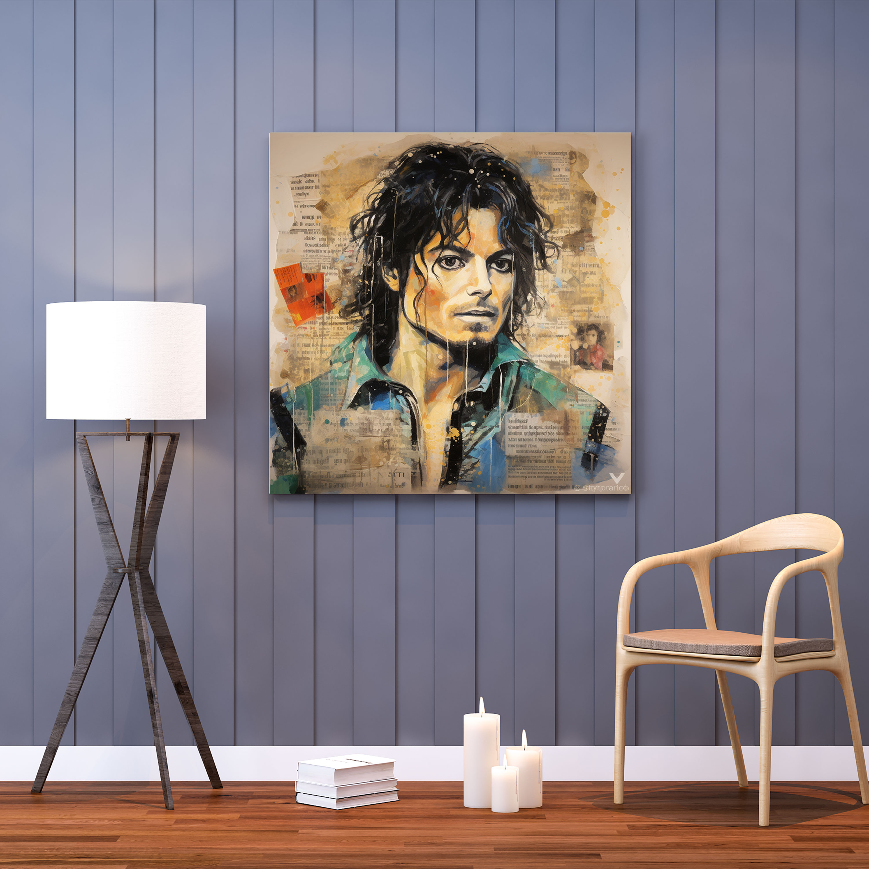 Micheal Jackson Leinwandbild - Mixed Media Tribute für die Home Decoration