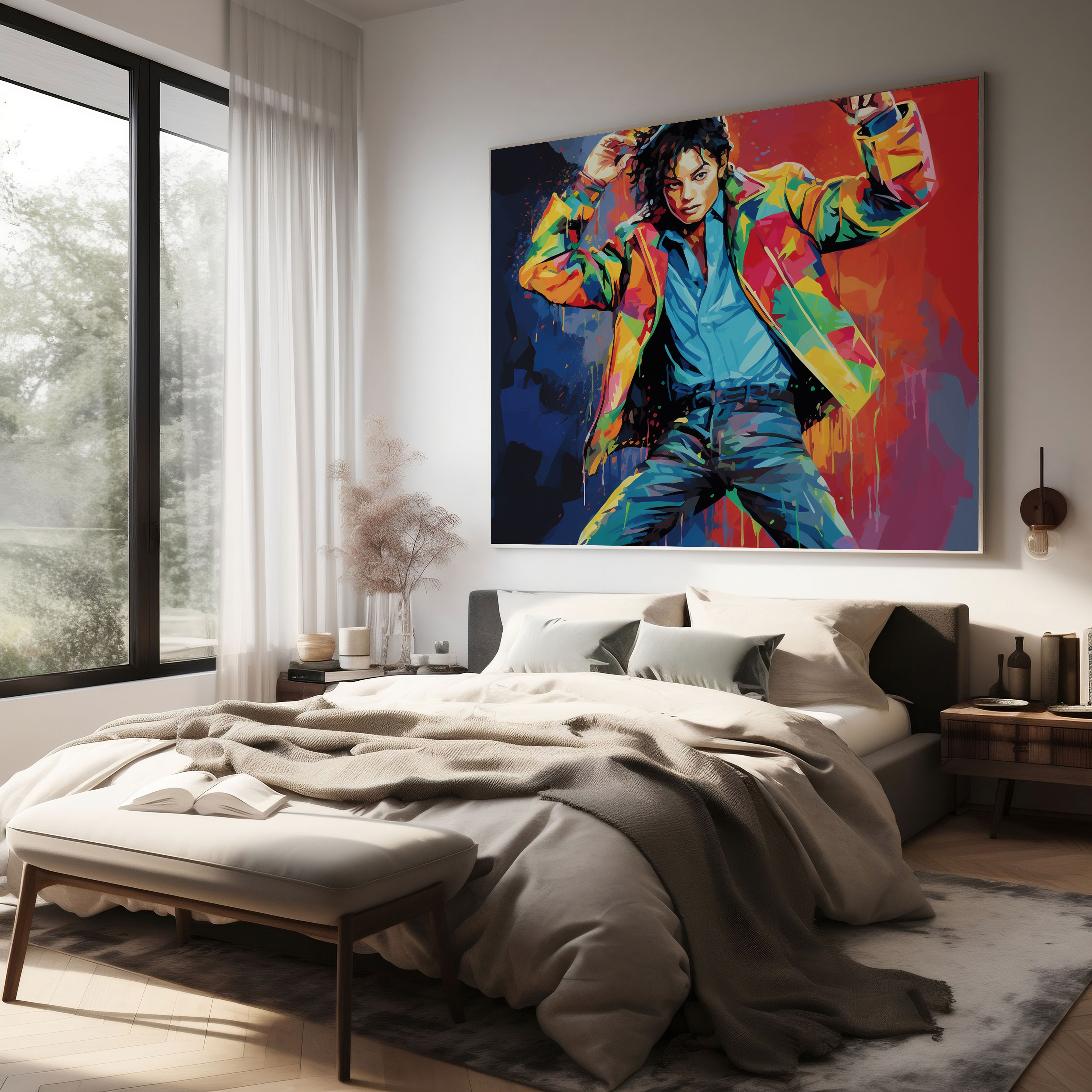 Micheal Jackson Canvas Print - Retro Pop Art - Micheal Jackson, Canvas Wall Art, Vibrant Colors, Micheal Jackson