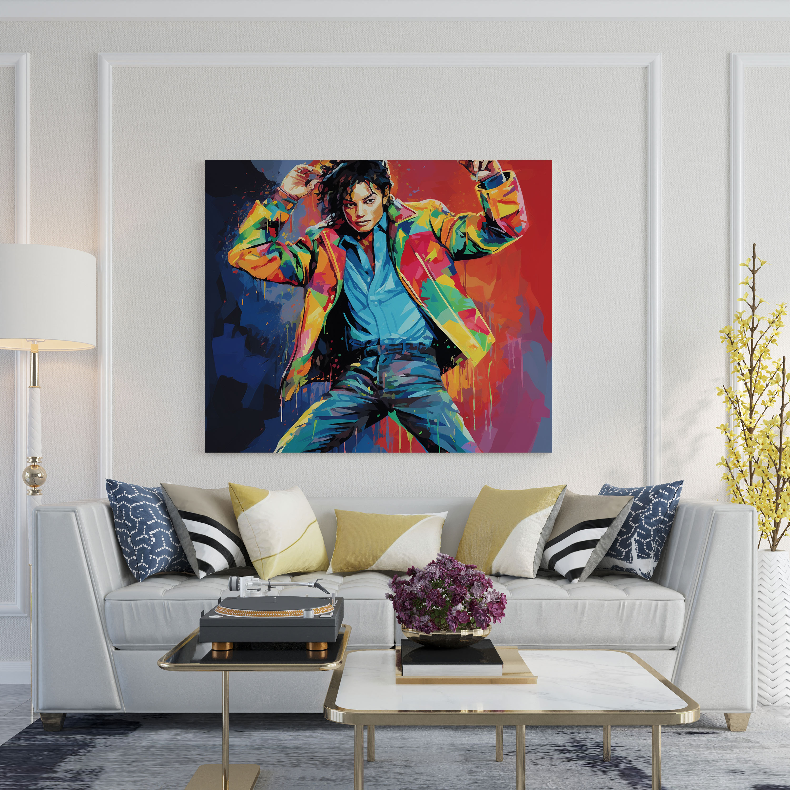 Micheal Jackson Canvas Print - Retro Pop Art - Micheal Jackson, Canvas Wall Art, Vibrant Colors, Micheal Jackson