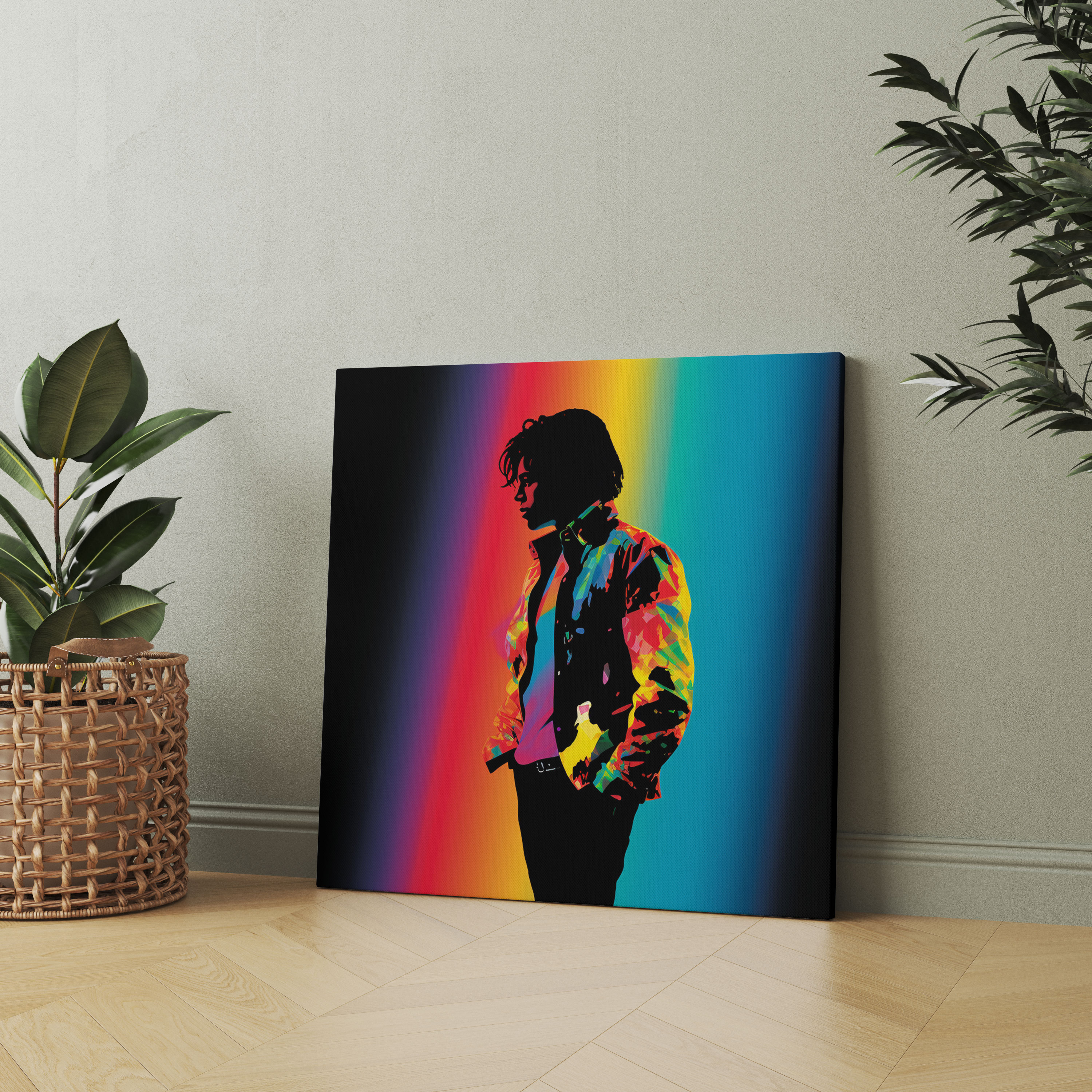 Micheal Jackson Leinwandbild - minimalistische Silhouette - Wanddekoration elegant