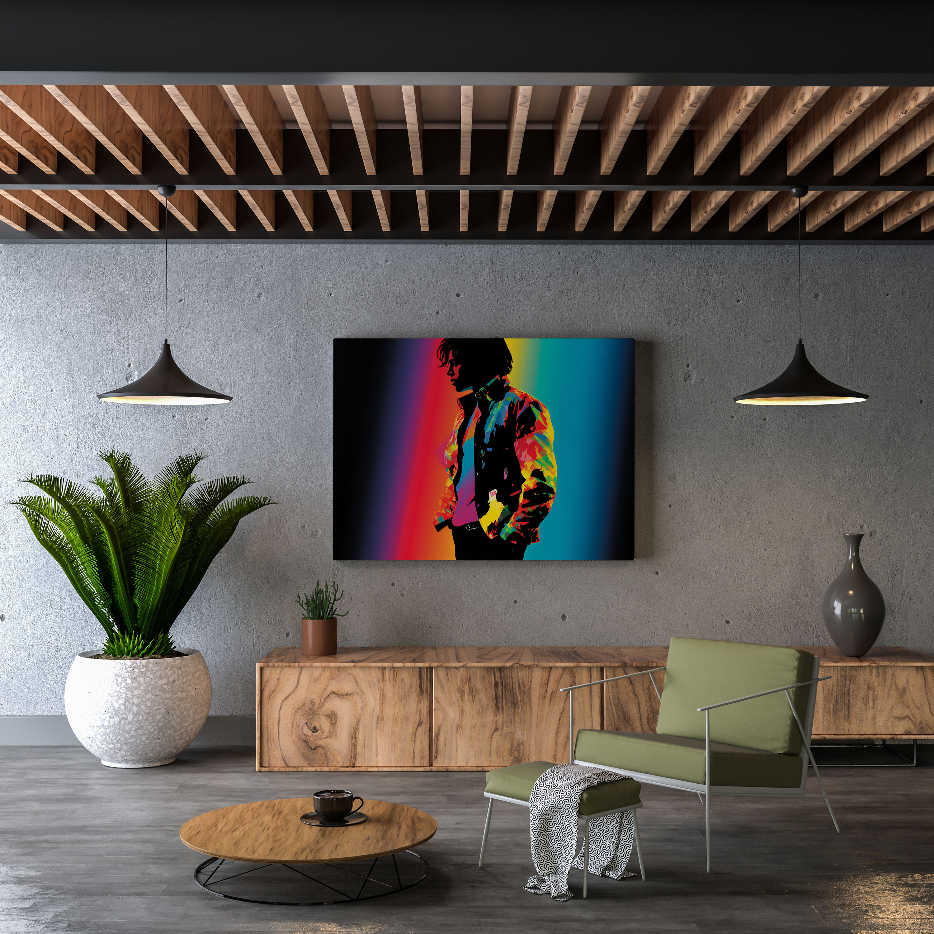 Micheal Jackson Leinwandbild - minimalistische Silhouette - Wanddekoration elegant