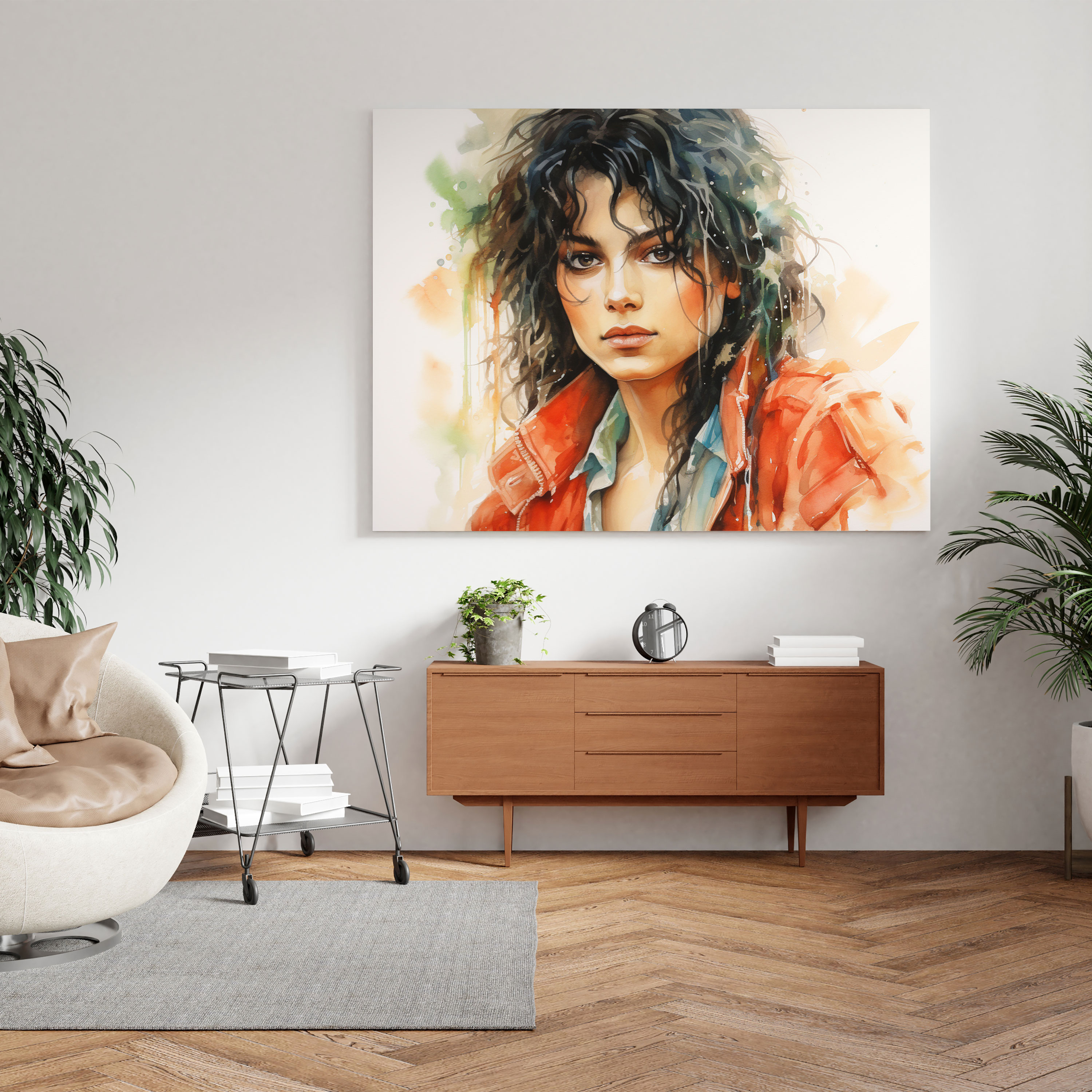 Micheal Jackson Leinwandbild - Aquarellstrahlkraft - Charisma Hochwertig Wanddekoration