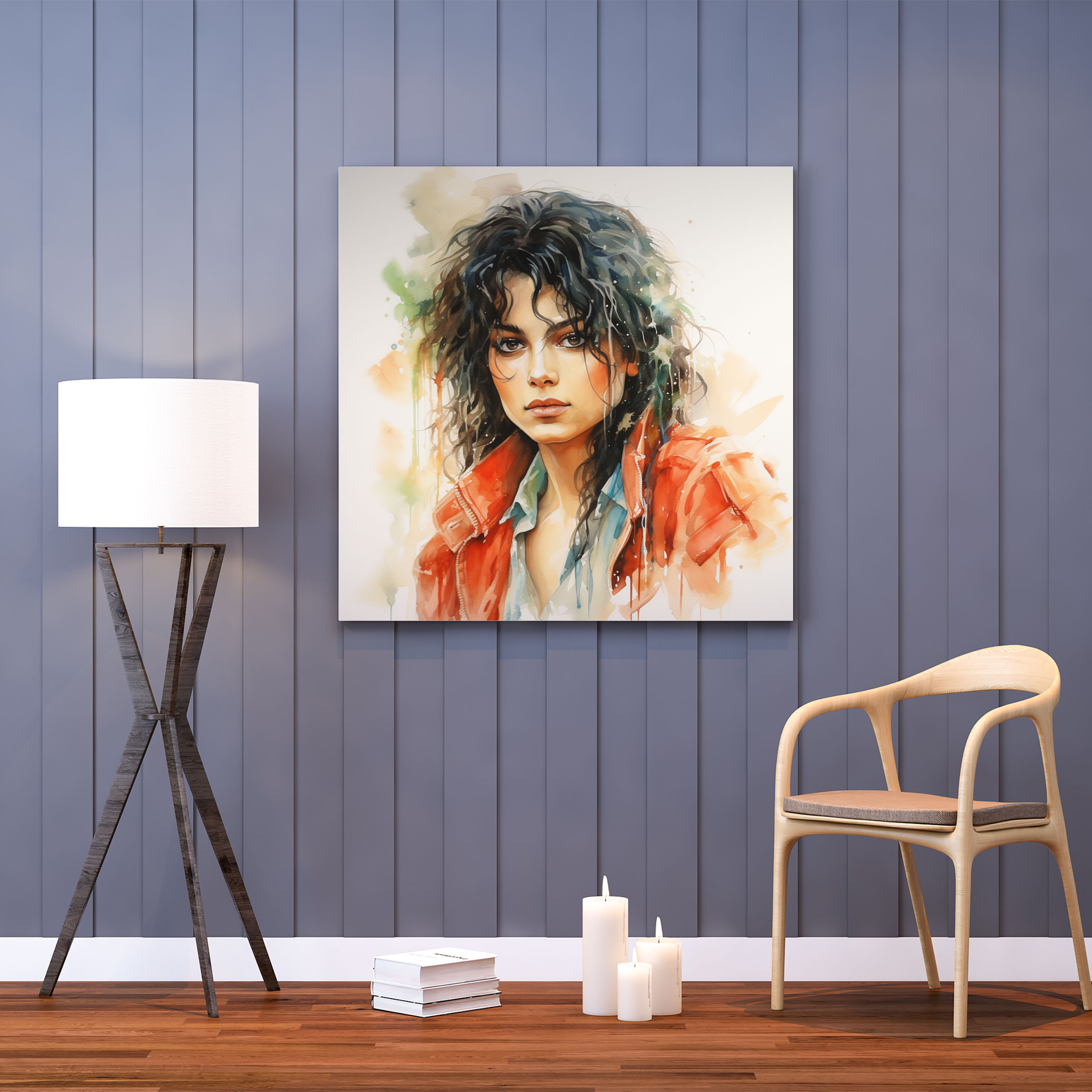 Micheal Jackson Leinwandbild - Aquarellstrahlkraft - Charisma Hochwertig Wanddekoration