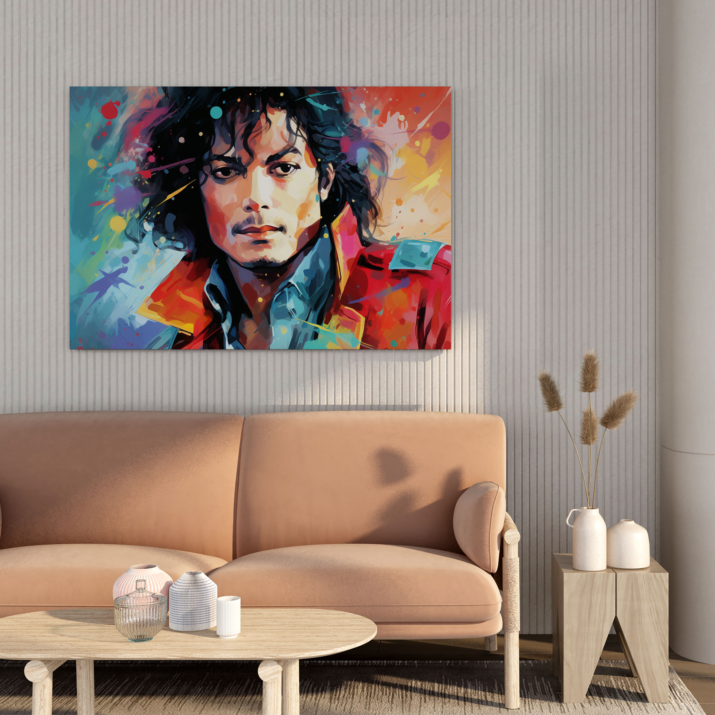 Leinwandbild Michael Jackson - Pop-Art-Stil - Wandkunst Dekorationsbild