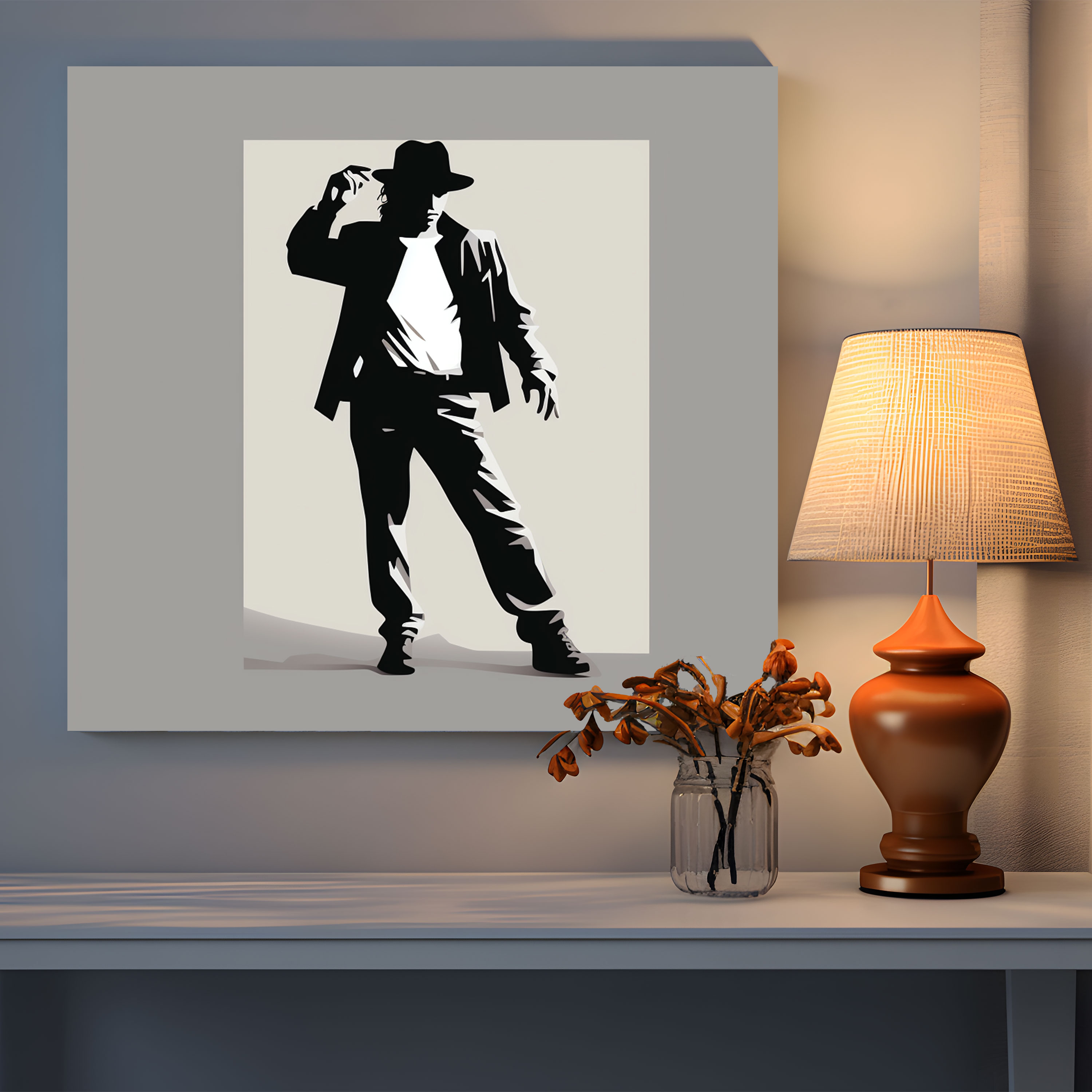 Michael Jackson Wall Decoration - Minimalist Silhouette - Micheal Jackson, Wall Art, Canvas Print, Minimalist Silhouette