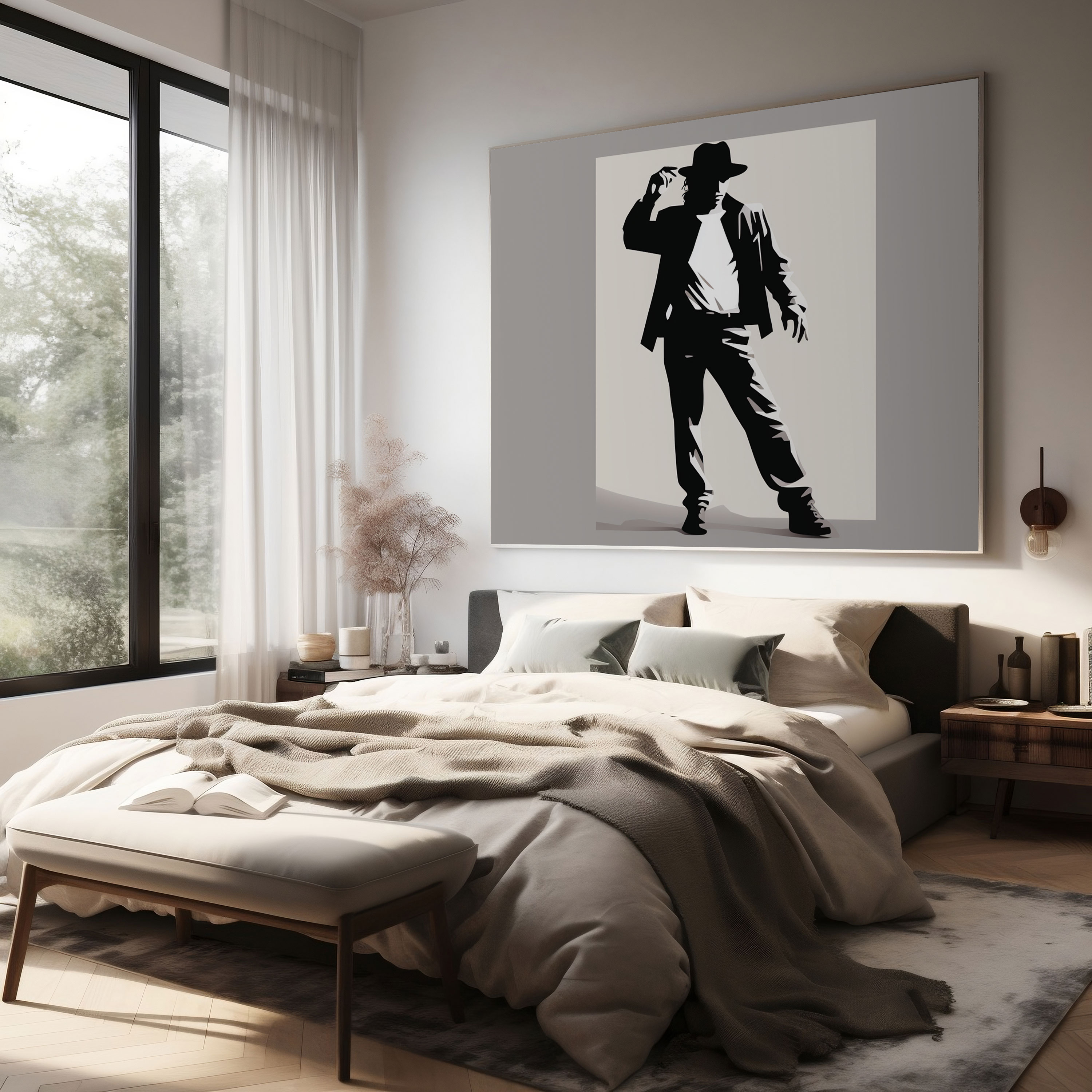 Michael Jackson Wall Decoration - Minimalist Silhouette - Micheal Jackson, Wall Art, Canvas Print, Minimalist Silhouette