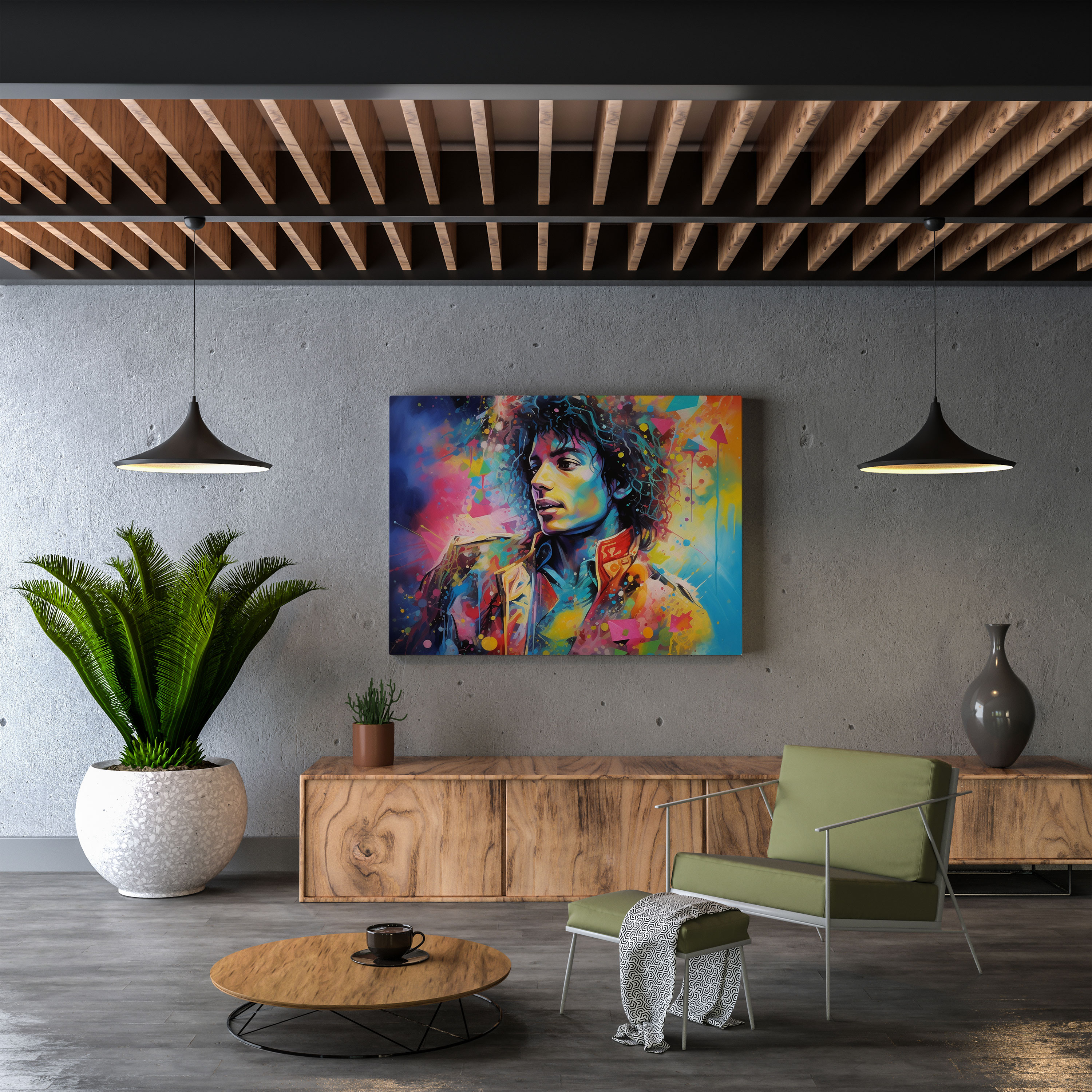 Leinwandbild Michael Jackson - Psychedelisches Kunstwerk - Wanddekoration