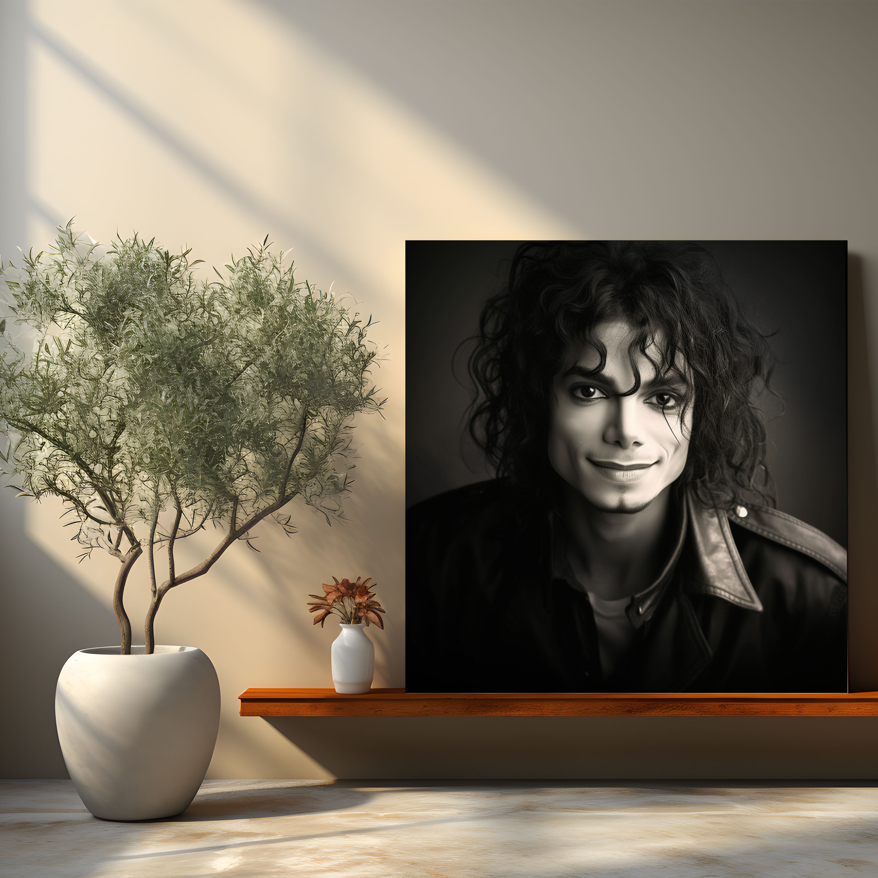Michael Jackson Leinwandbild Schwarz-Weiß Wandkunst - Zuhause Dekoration Musiklegende