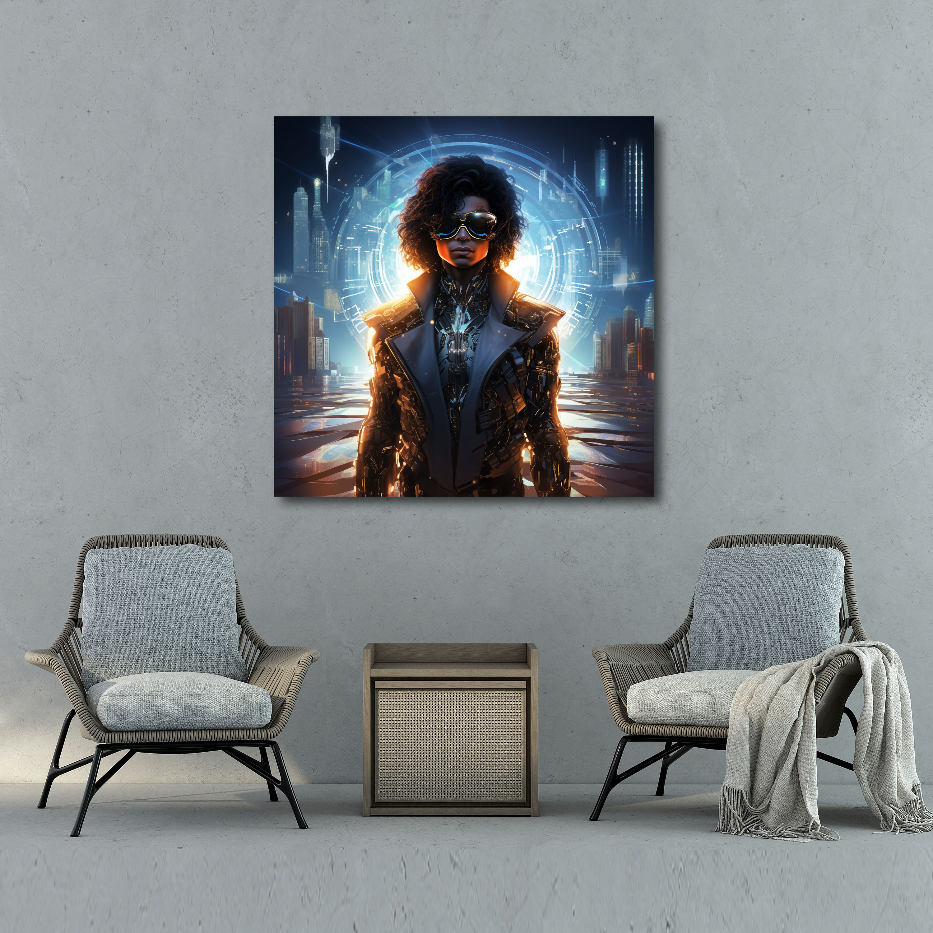 Micheal Jackson Leinwandbild - Futuristische Wandkunst