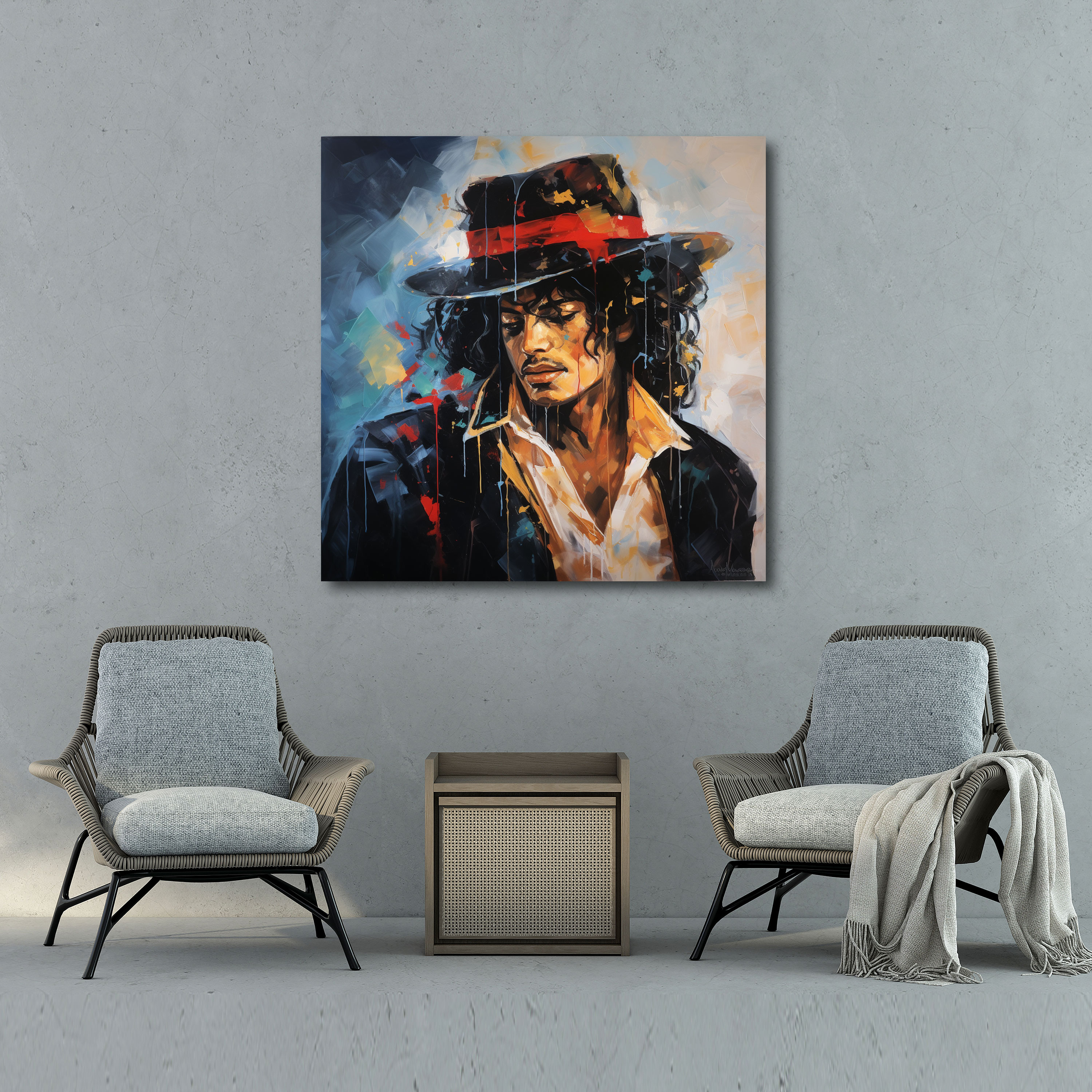 Micheal Jackson Leinwandbild - Abstrakte Wandkunst - Expressionismus Wohnkultur