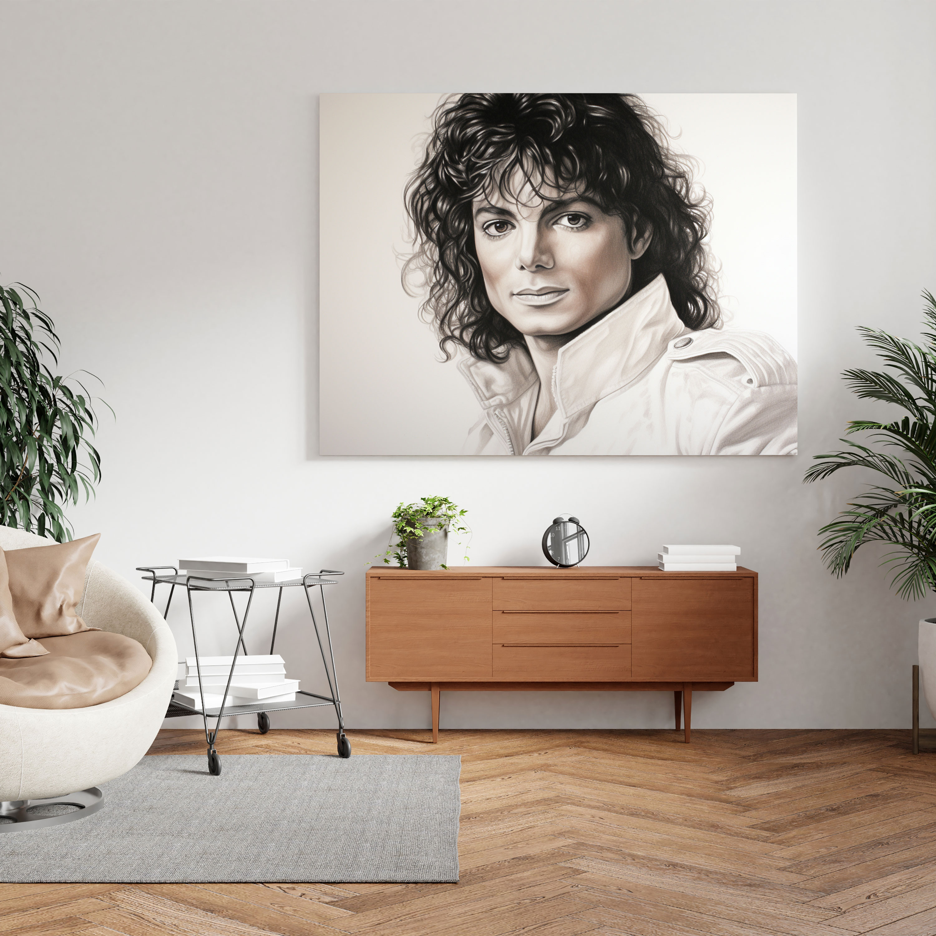 Micheal Jackson Wall Decoration - Detailed Sketch Canvas Print - Micheal Jackson, Canvas Print, Home Decoration, Sketch