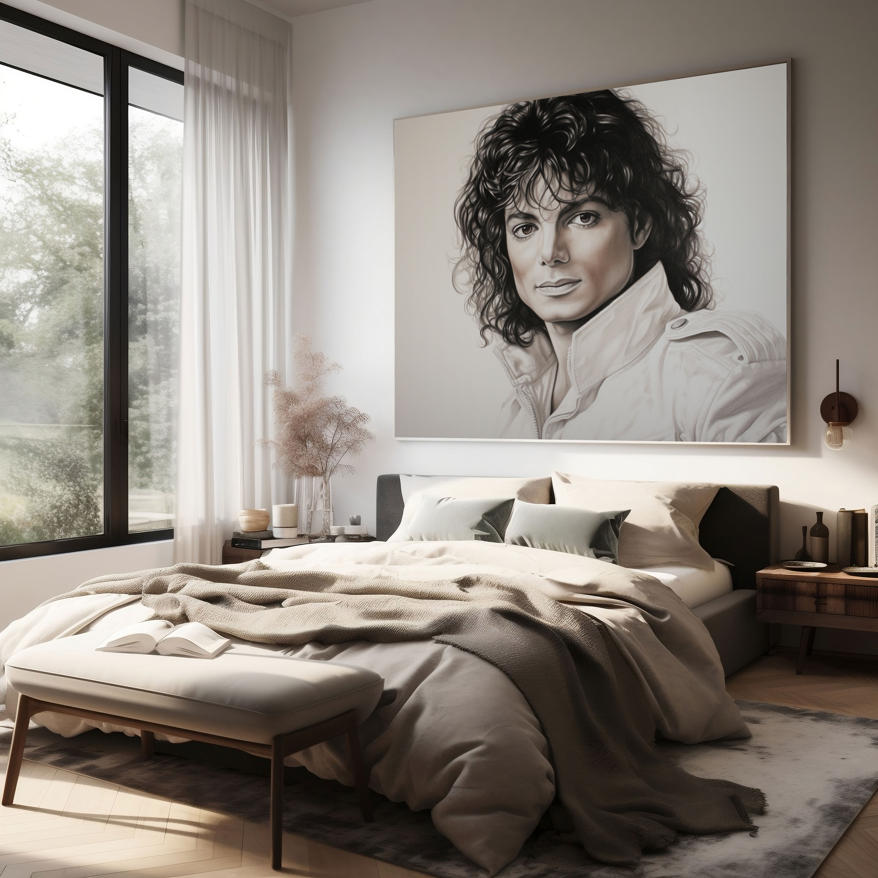 Micheal Jackson Wall Decoration - Detailed Sketch Canvas Print - Micheal Jackson, Canvas Print, Home Decoration, Sketch