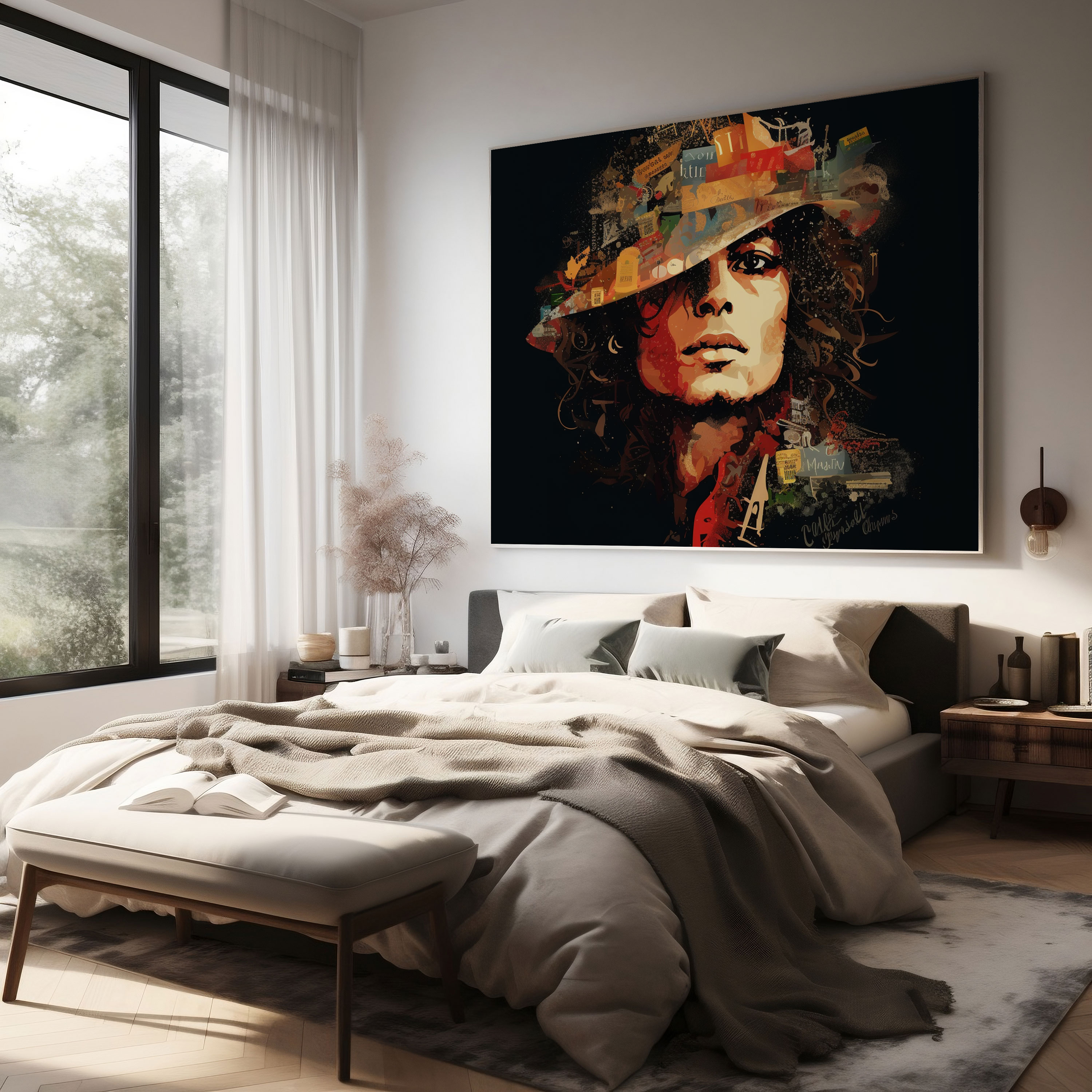Micheal Jackson Leinwandbild - Songtext Wandkunst