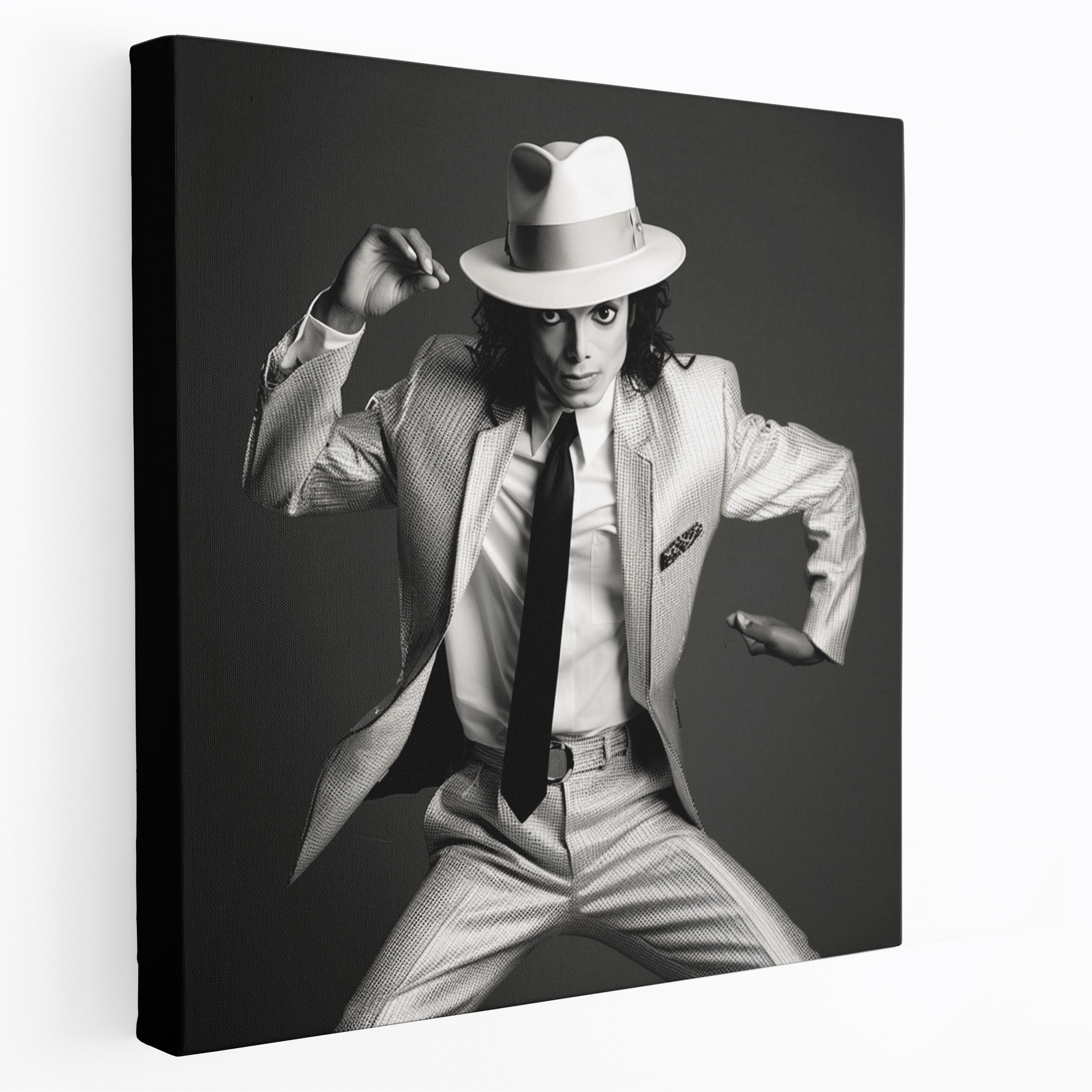 Micheal Jackson Wandkunst - Klassisches Schwarz-Weiß-Foto - Leinwandbild