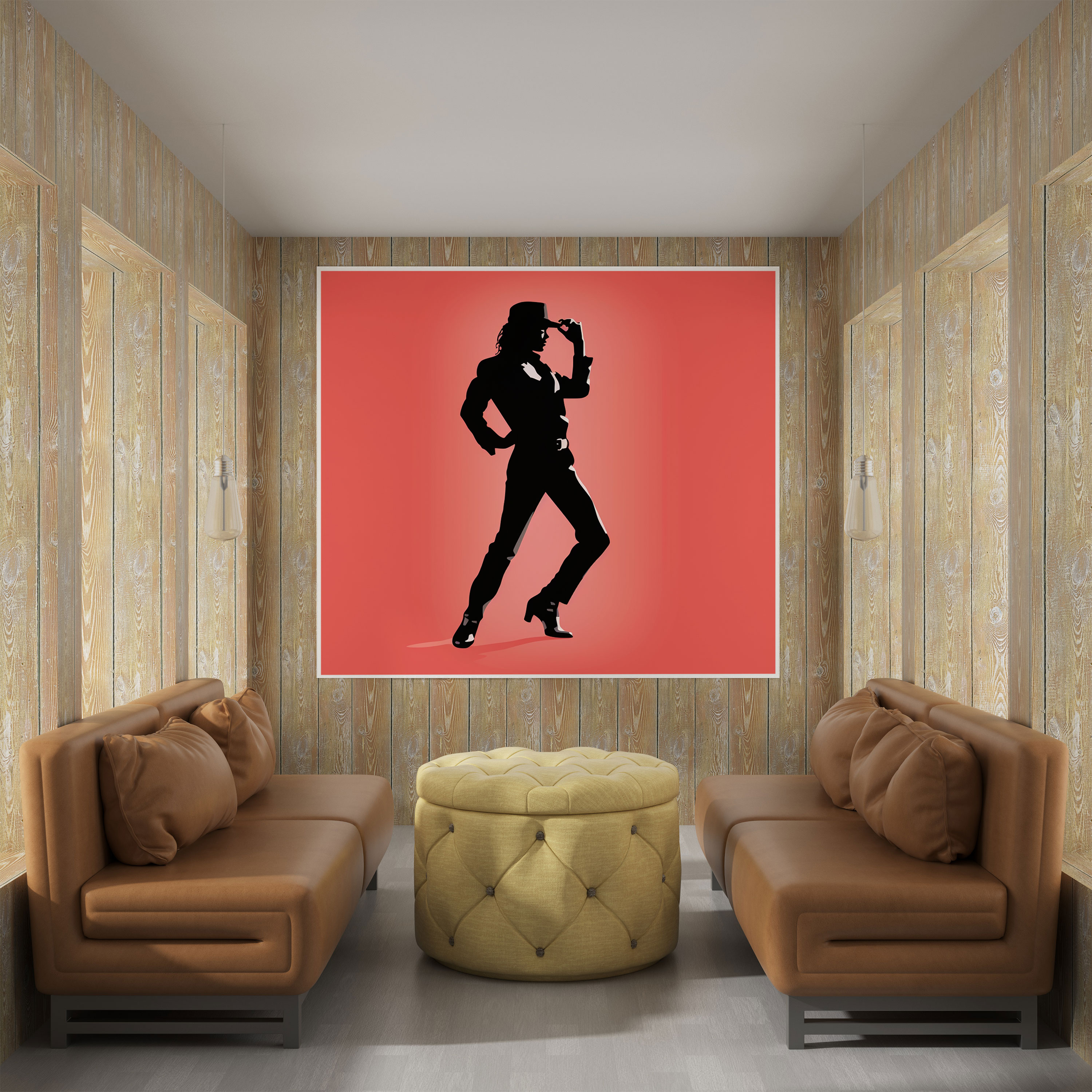 Micheal Jackson Wandkunst - Minimalistische Silhouette - Leinwandbild