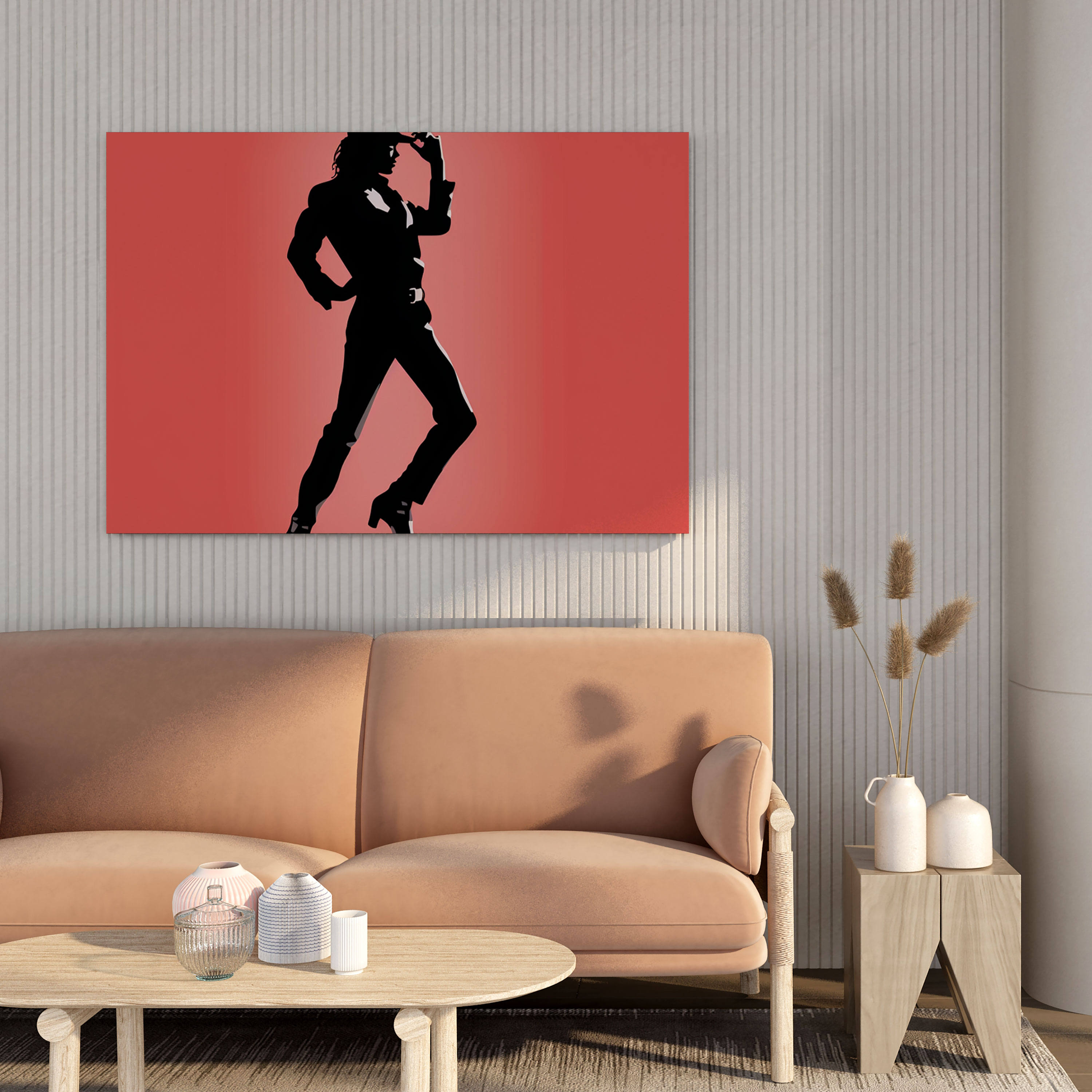 Micheal Jackson Wandkunst - Minimalistische Silhouette - Leinwandbild