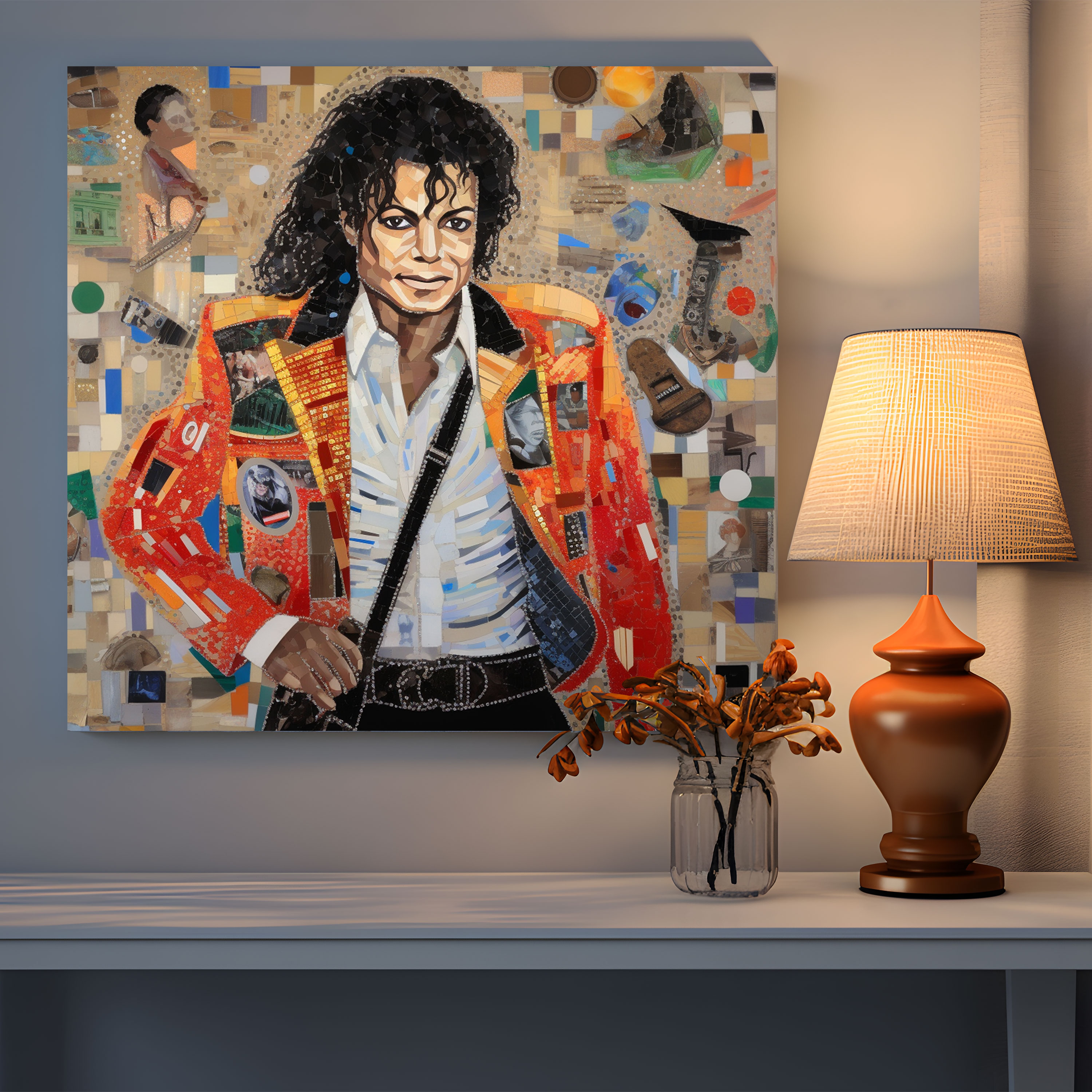 Micheal Jackson Wanddekoration - Collage Kunstwerk - Zuhause Dekoration Leinwandbild