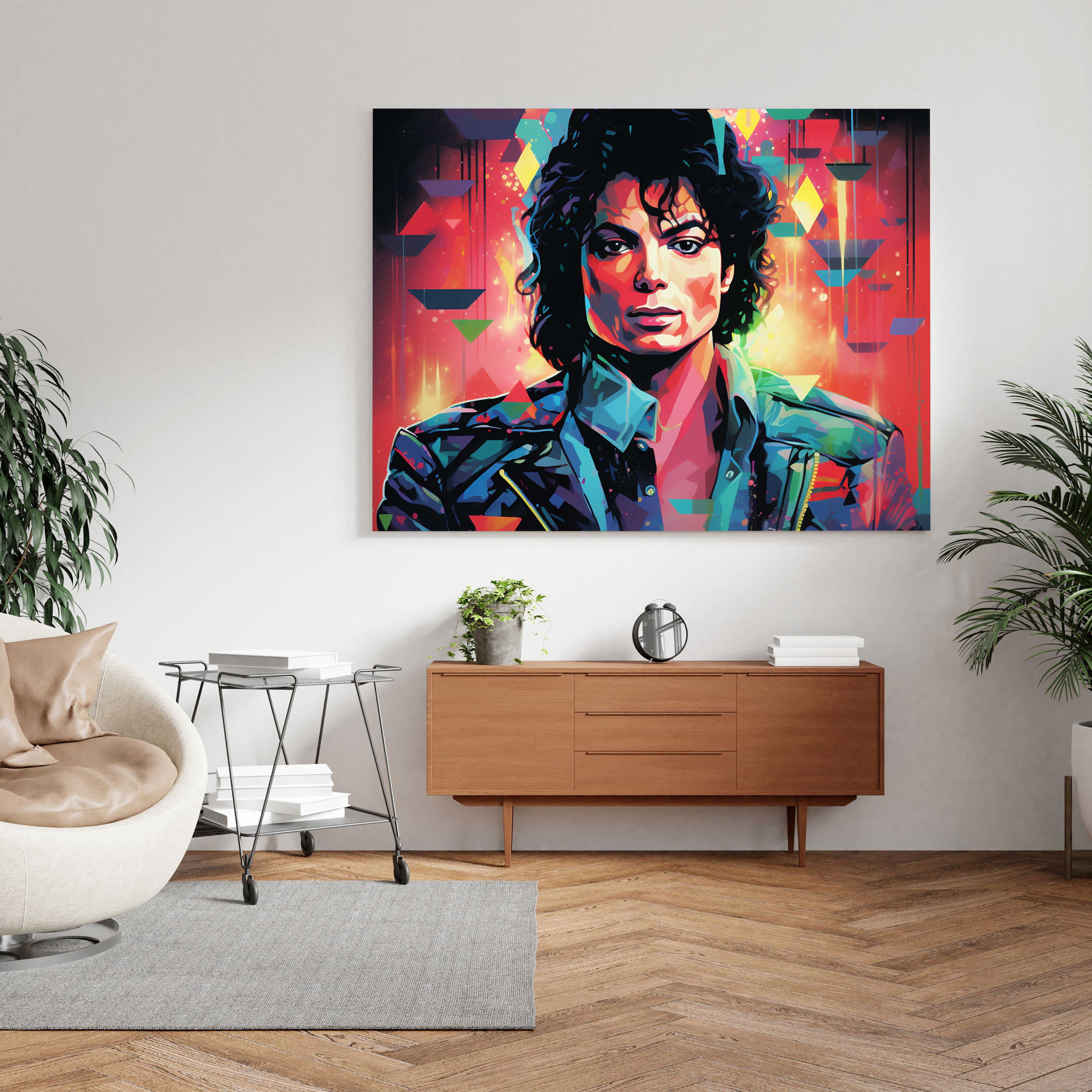 Micheal Jackson Wandkunst - Retro Neon Kunstwerk - Leinwandbild Leinwand Wandkunst Wohnkultur