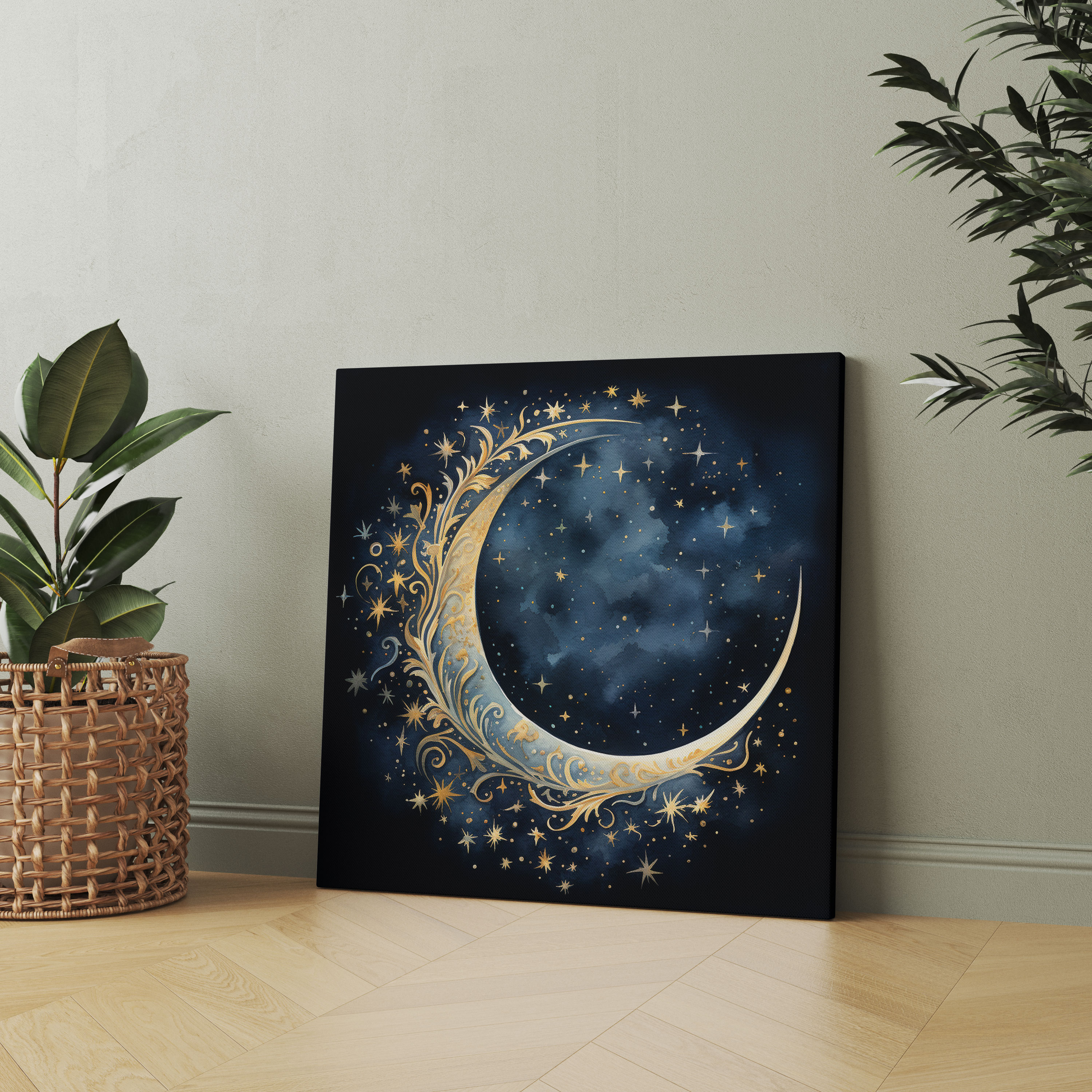 Celestial Midnight Sky Canvas Print - Midnight, Canvas, Canvas Print, Wall Decoration