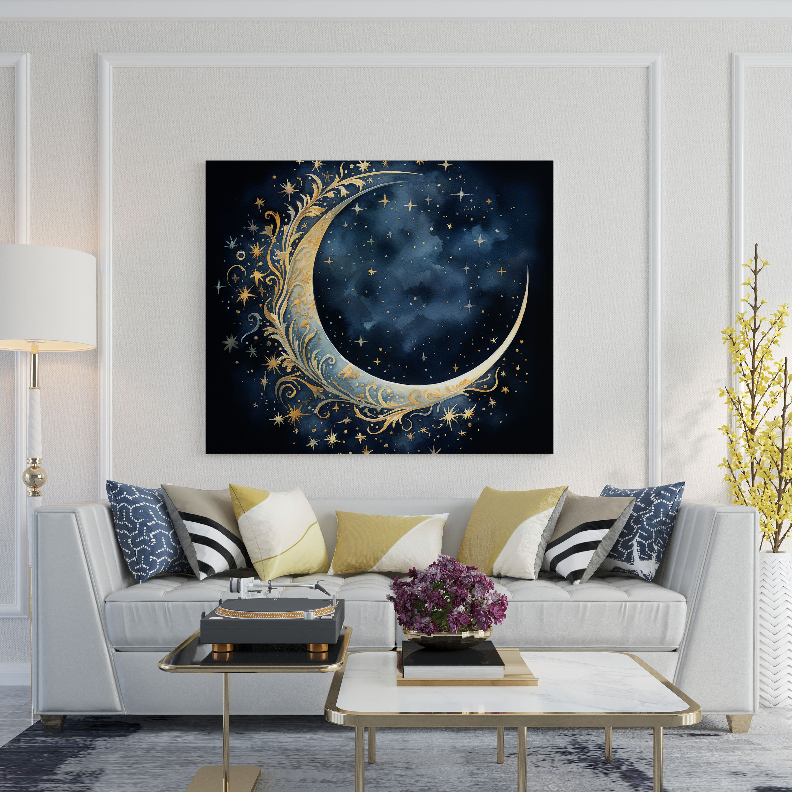 Celestial Midnight Sky Canvas Print - Midnight, Canvas, Canvas Print, Wall Decoration