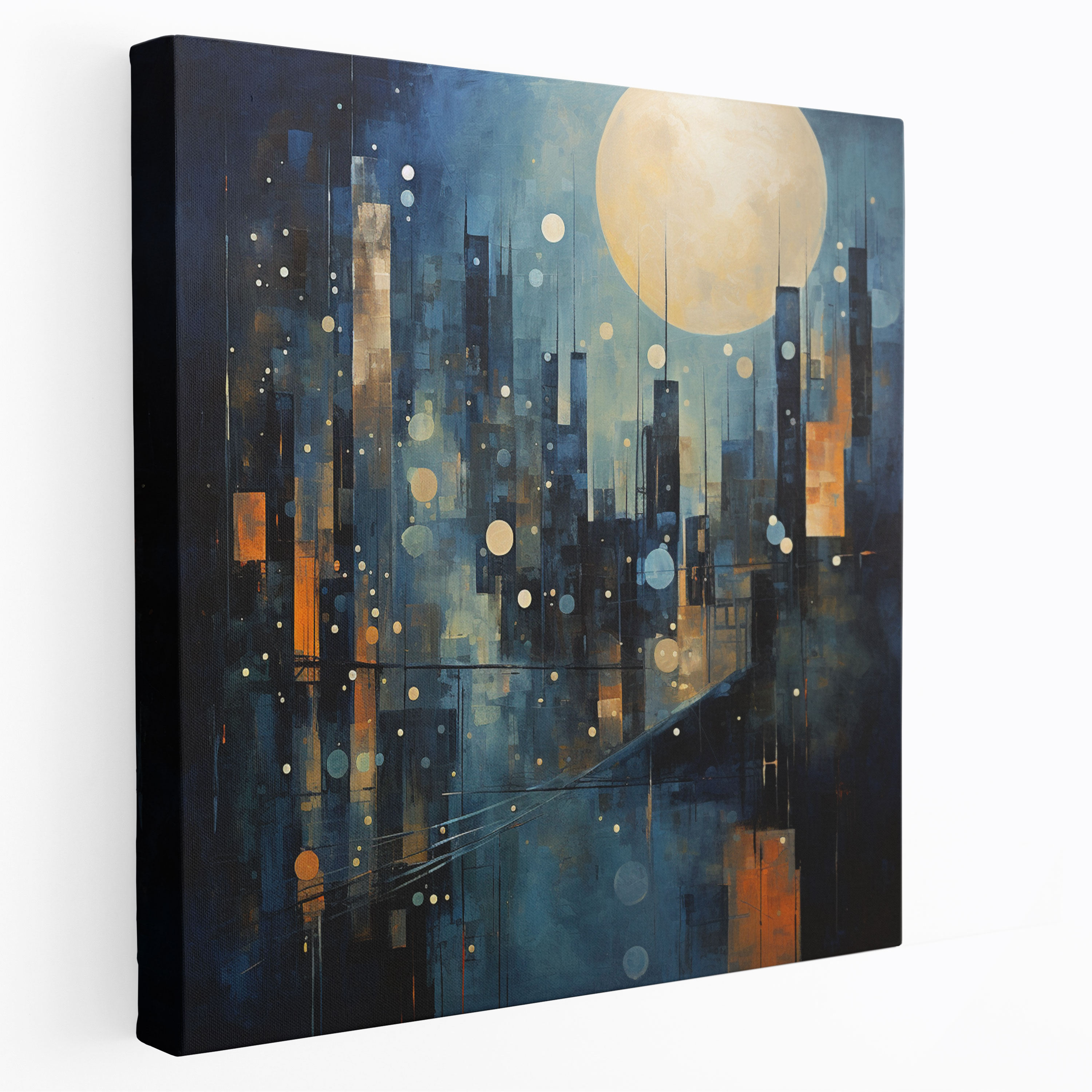 Midnight City Canvas Print - Midnight, Canvas, Home Decoration, Abstract Oil Painting
