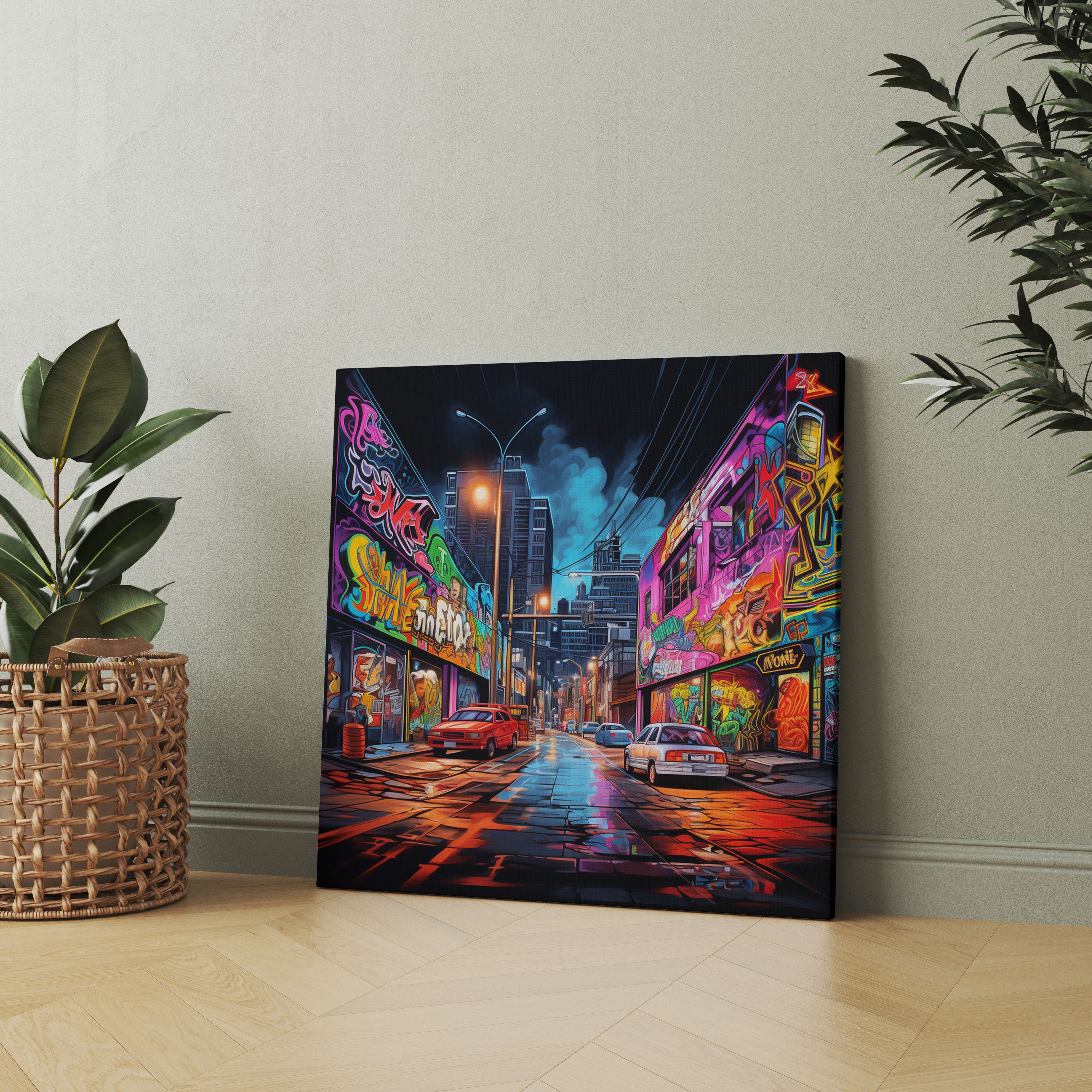 Midnight Graffiti Wall Art - Midnight, Canvas Wall Art, Energetic, Canvas