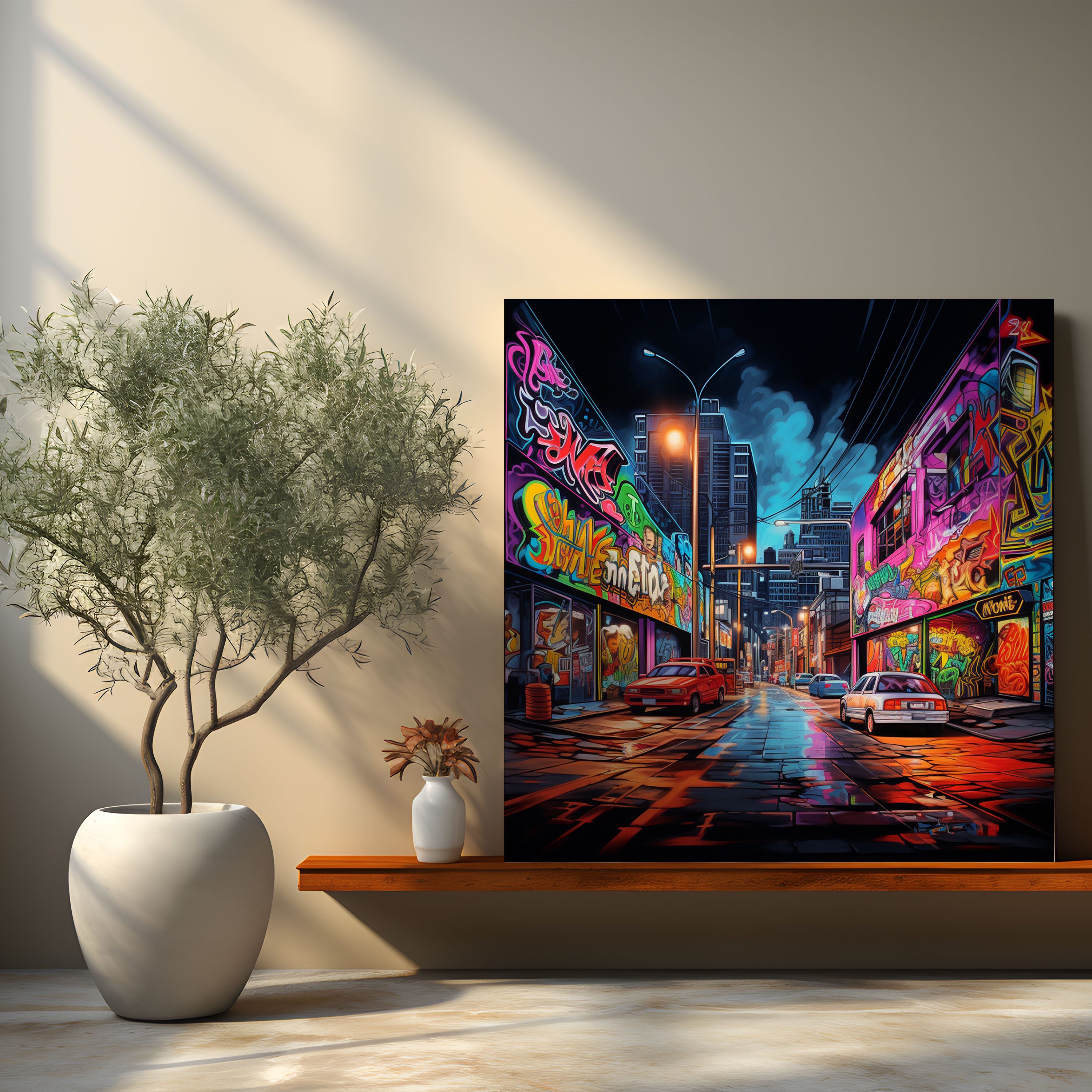 Midnight Graffiti Wall Art - Midnight, Canvas Wall Art, Energetic, Canvas