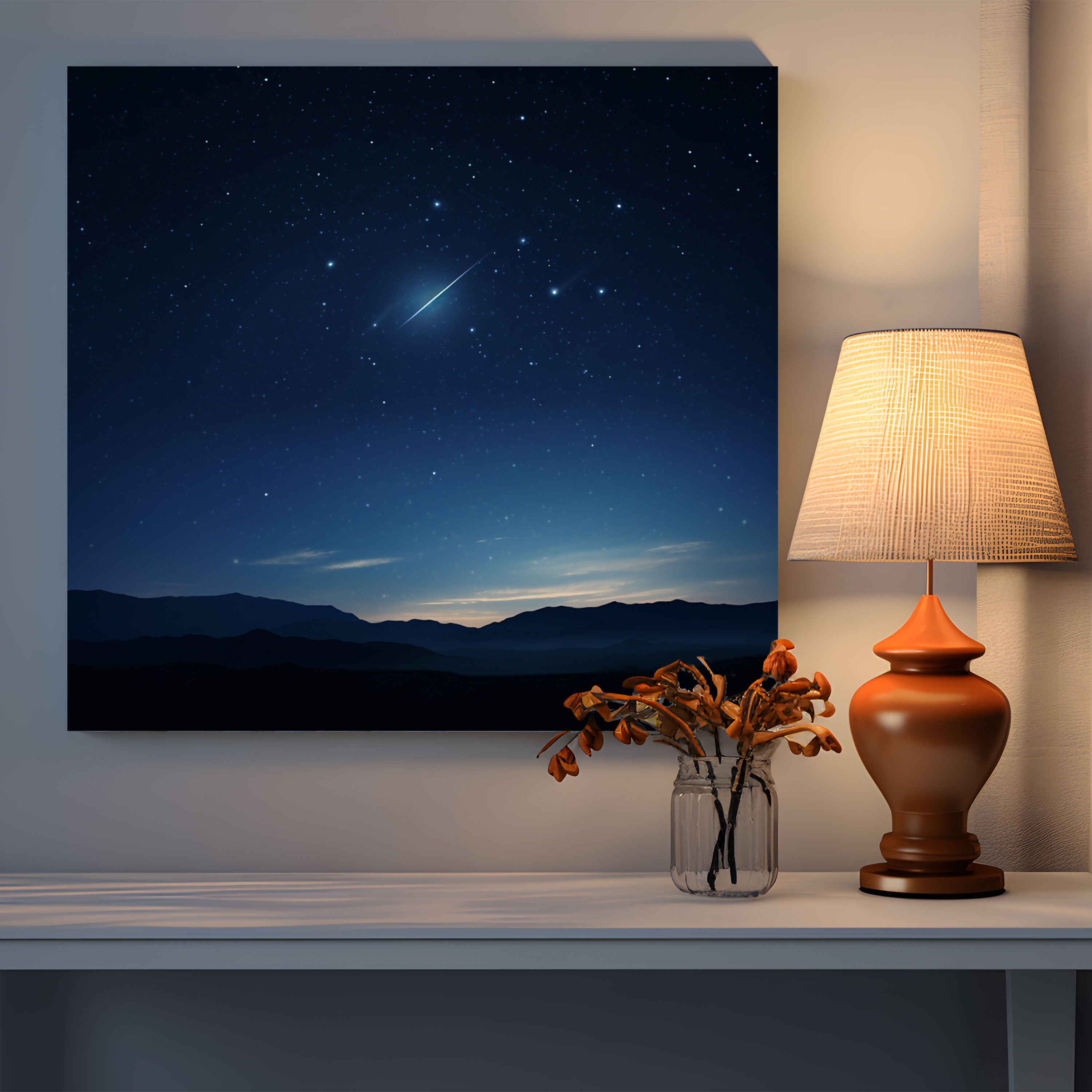Midnight Sky Canvas Print - Midnight, Dreamy, Calming, Home Decoration